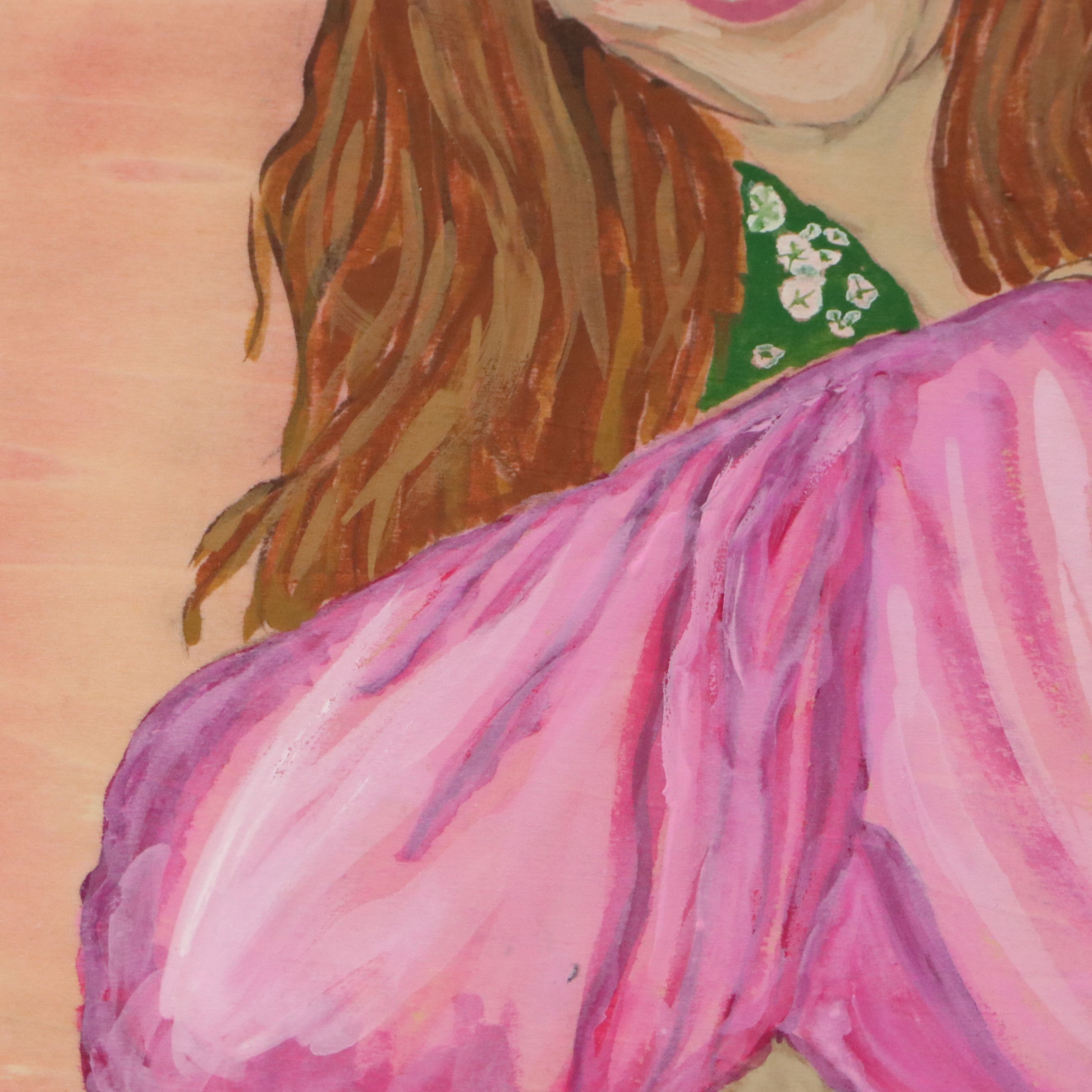 Natalia Barfield Gouache Painting "Better Together" From Anne Heche Estate