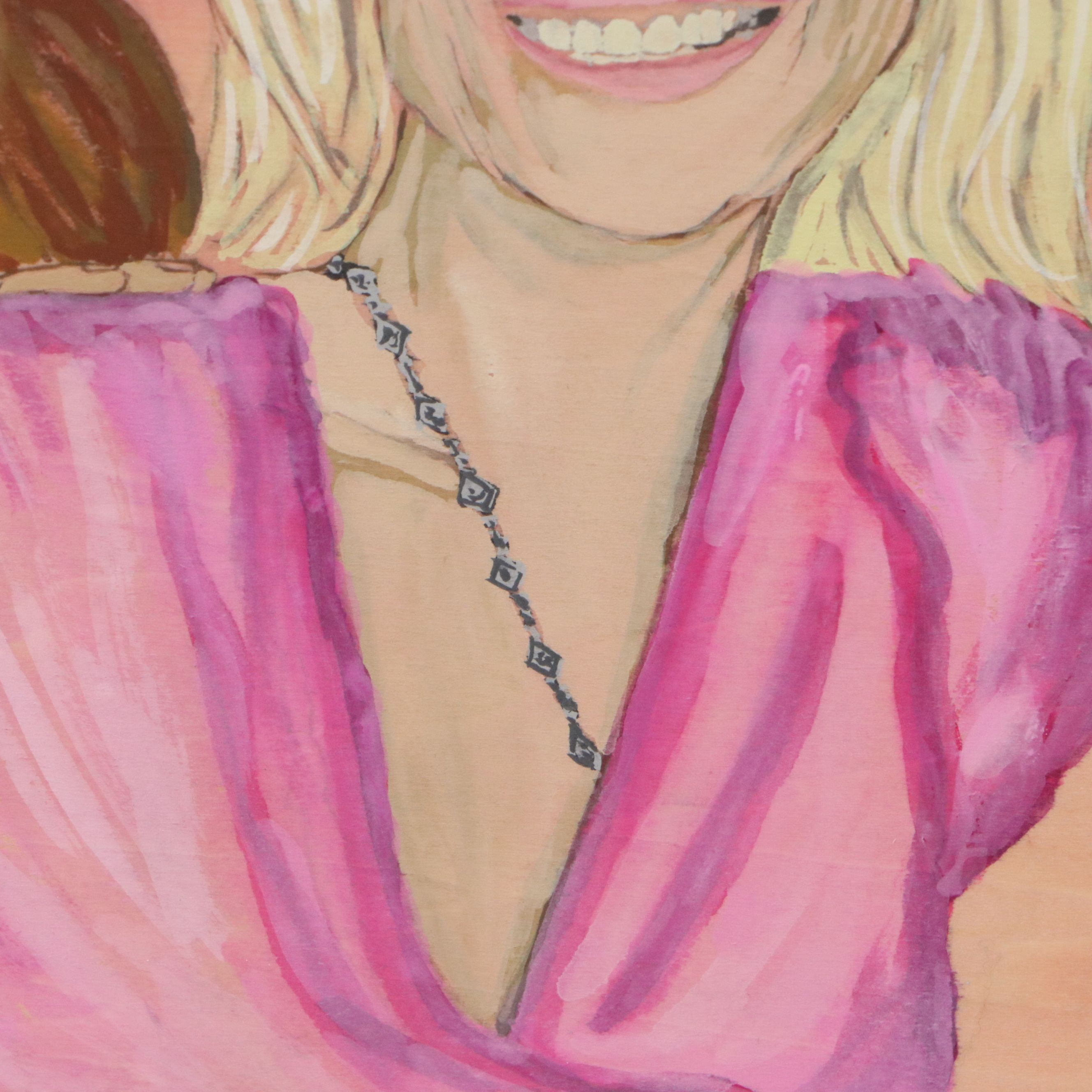 Natalia Barfield Gouache Painting "Better Together" From Anne Heche Estate