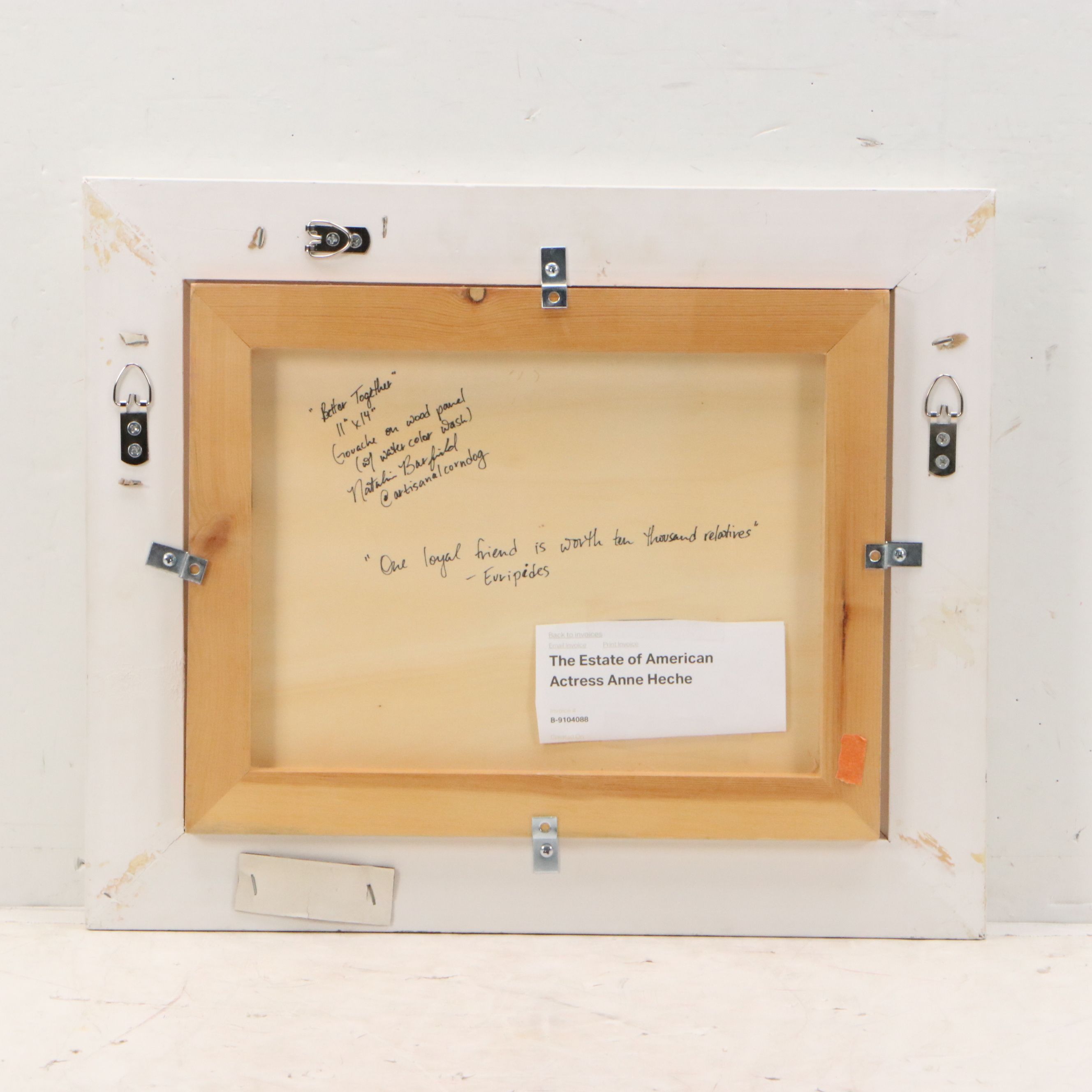 Natalia Barfield Gouache Painting "Better Together" From Anne Heche Estate