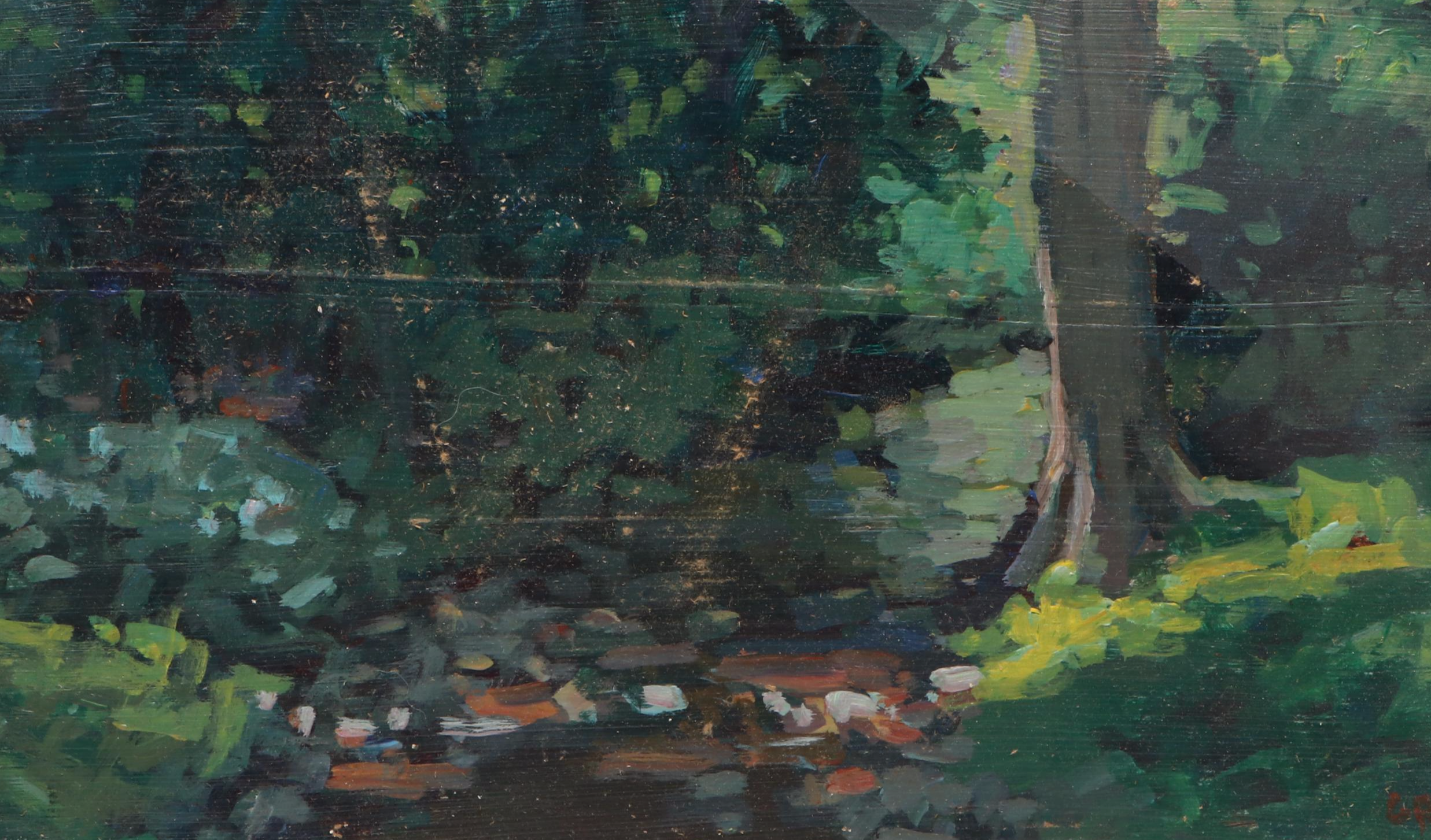 Susan Grisell Plein Air Landscape Oil Painting "Fred's Brook," 2002