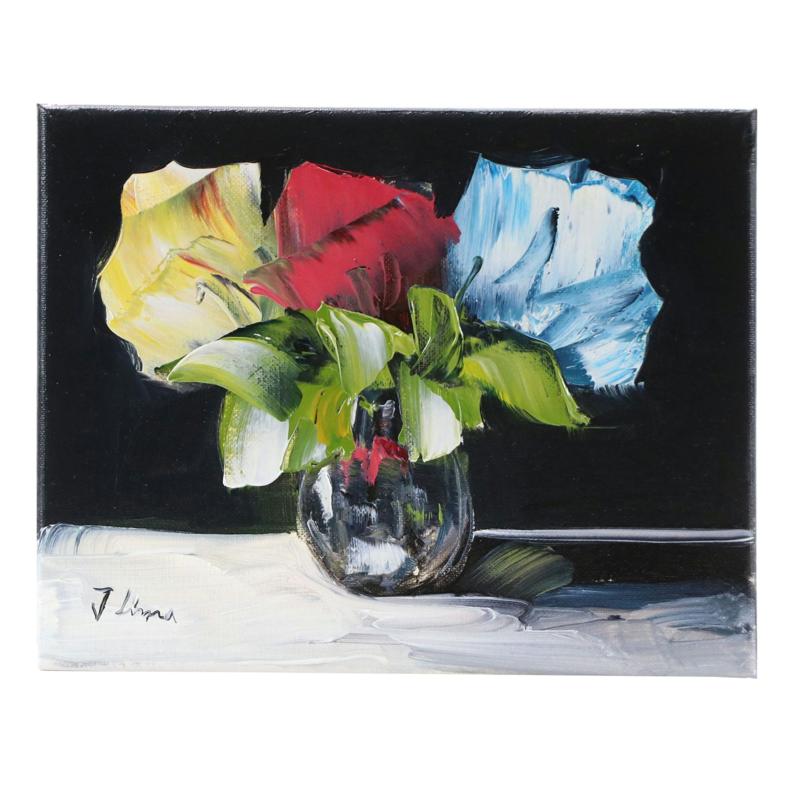 José M. Lima Floral Still Life Oil Painting, 2026