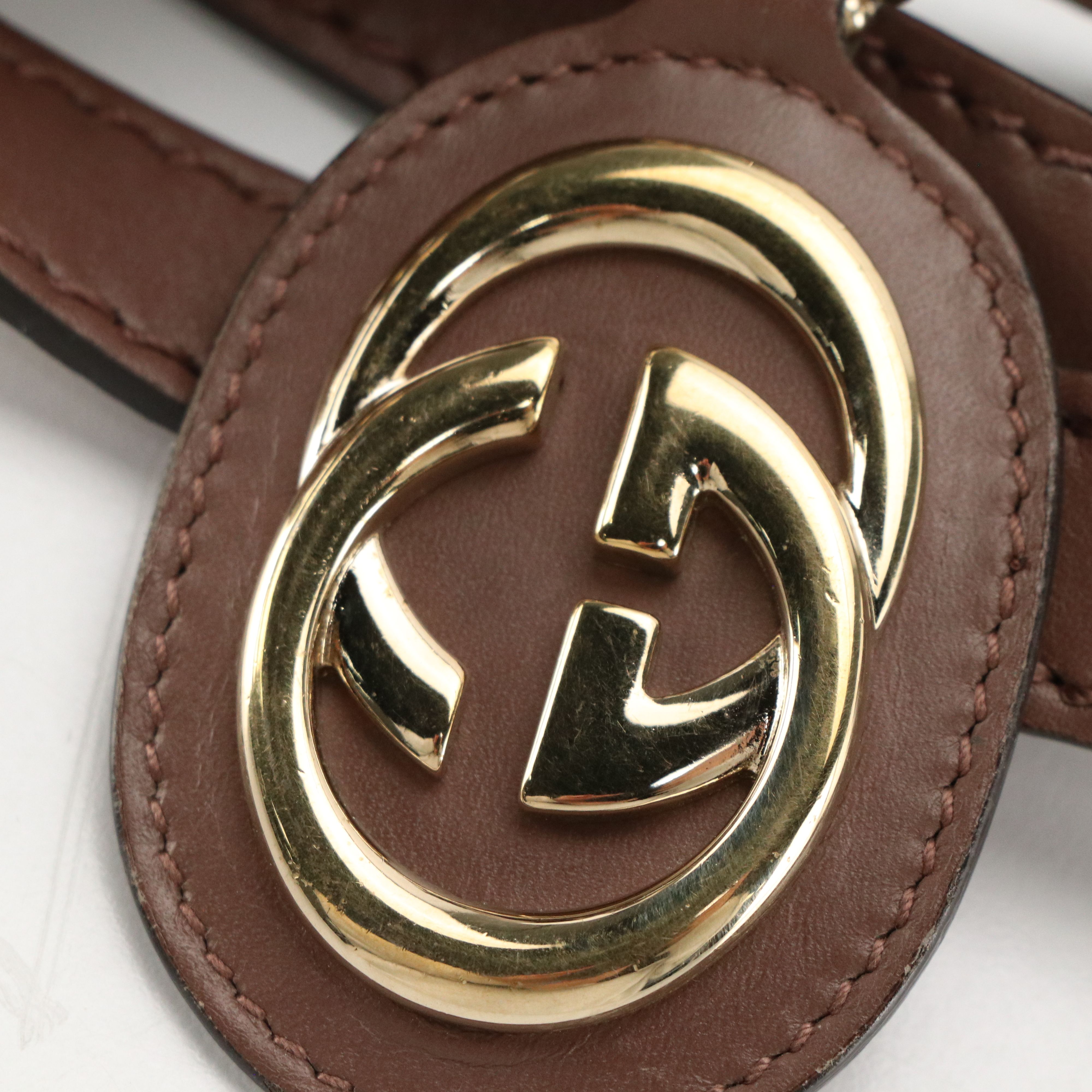 Gucci Sukey Two-Way Satchel in GG Canvas and Mocha Brown Smooth Calfskin Leather