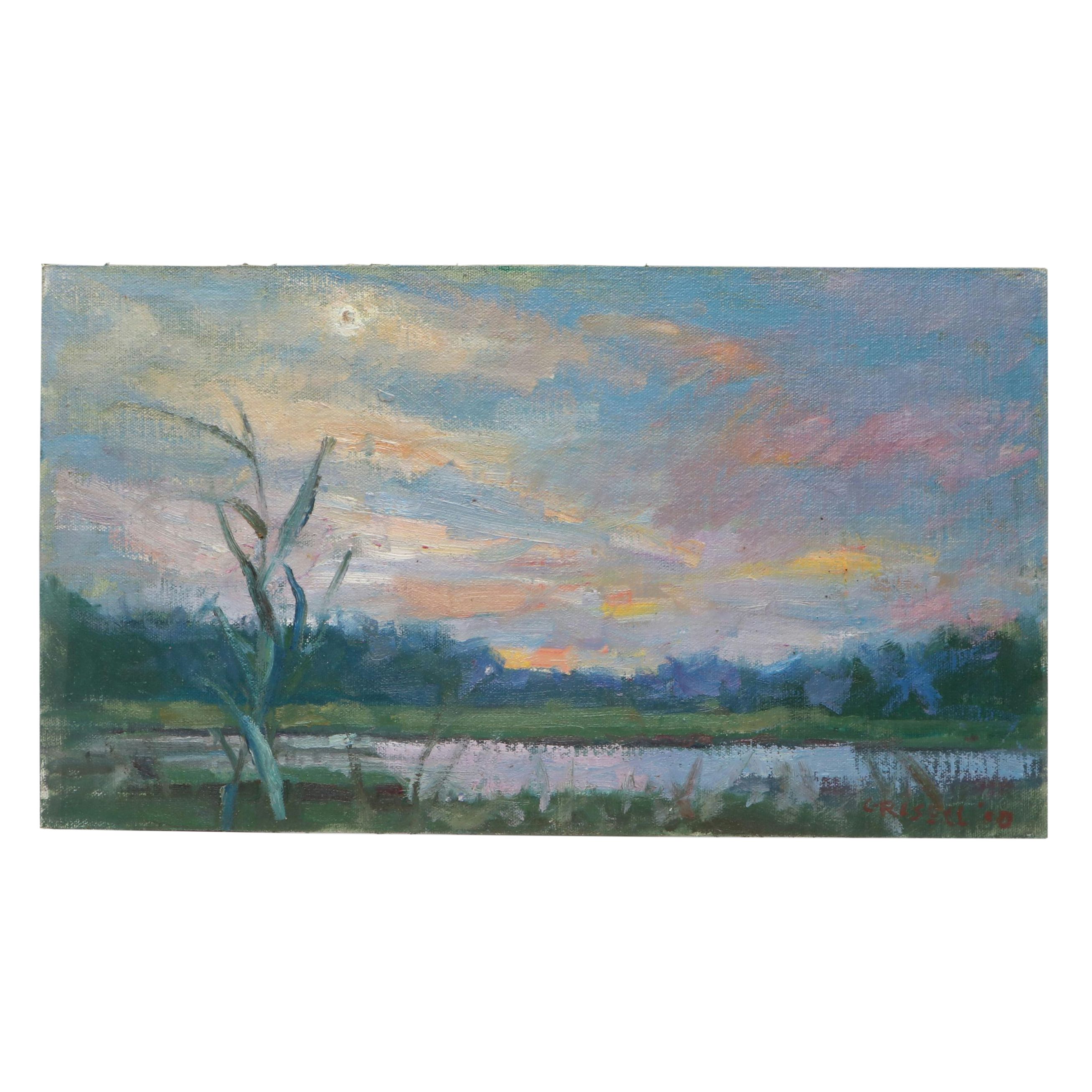 Susan Grisell Sunset Landscape Oil Painting, 2000