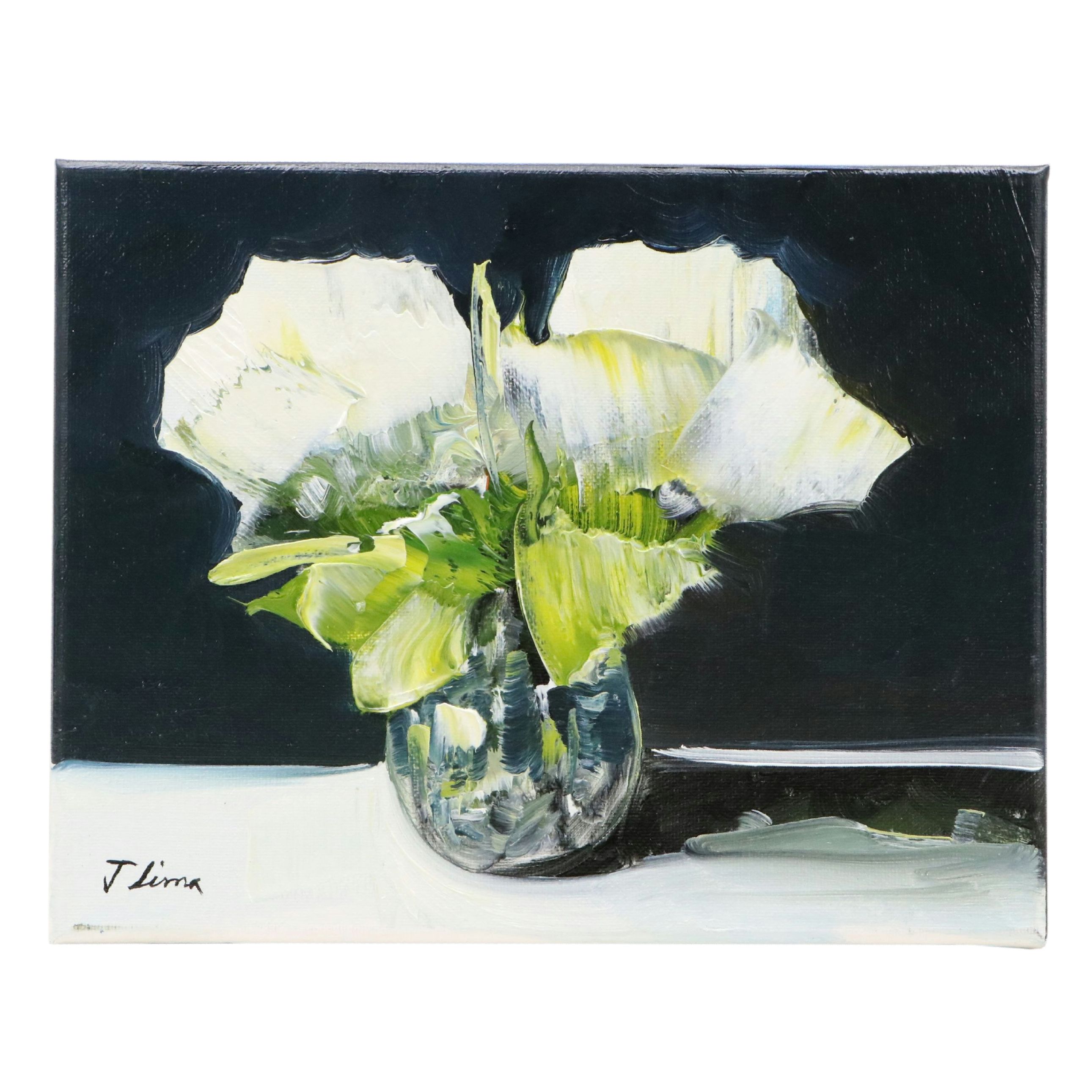 José M. Lima Floral Still Life Oil Painting, 2025