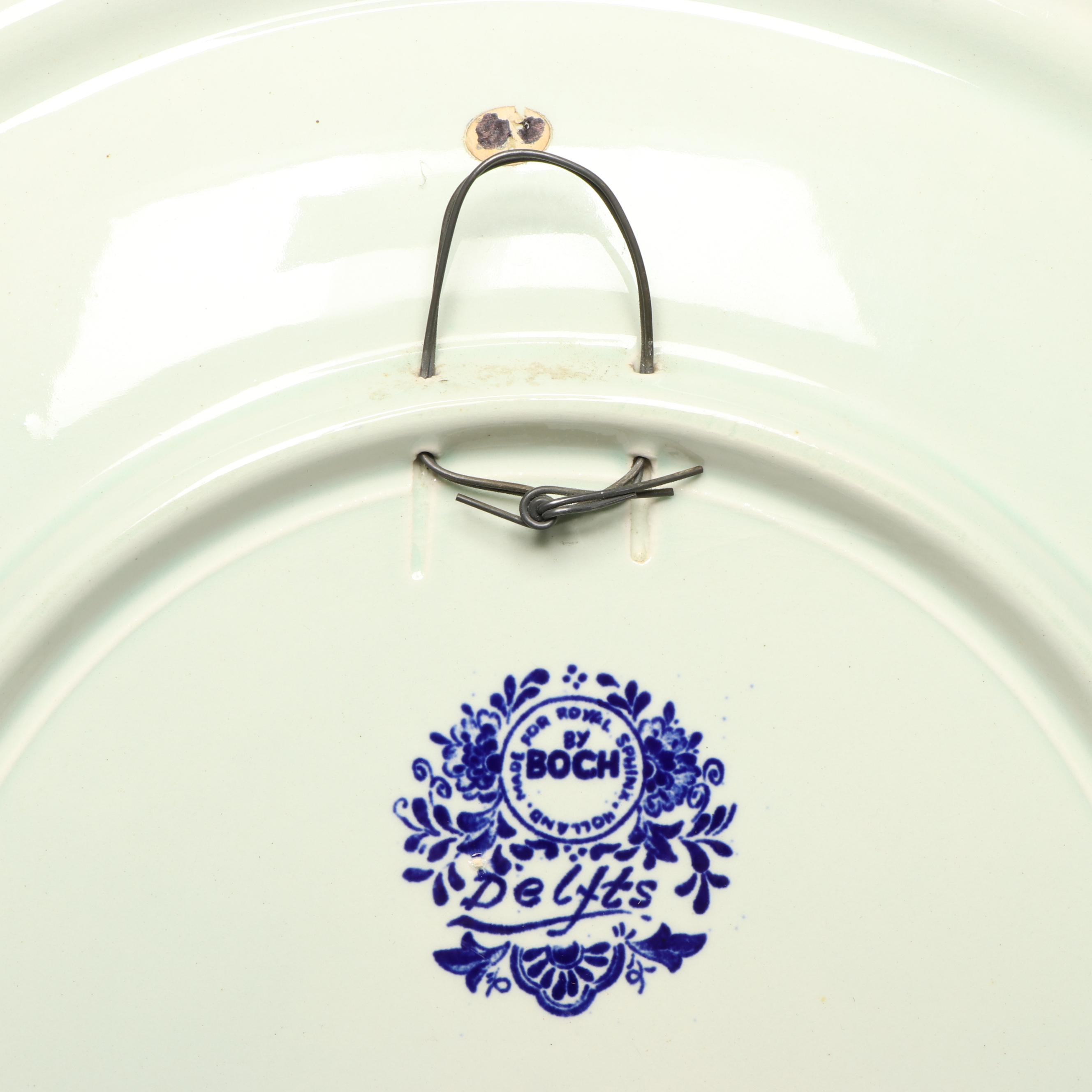 Boch Delftware Ceramic Decorative Wall Plates
