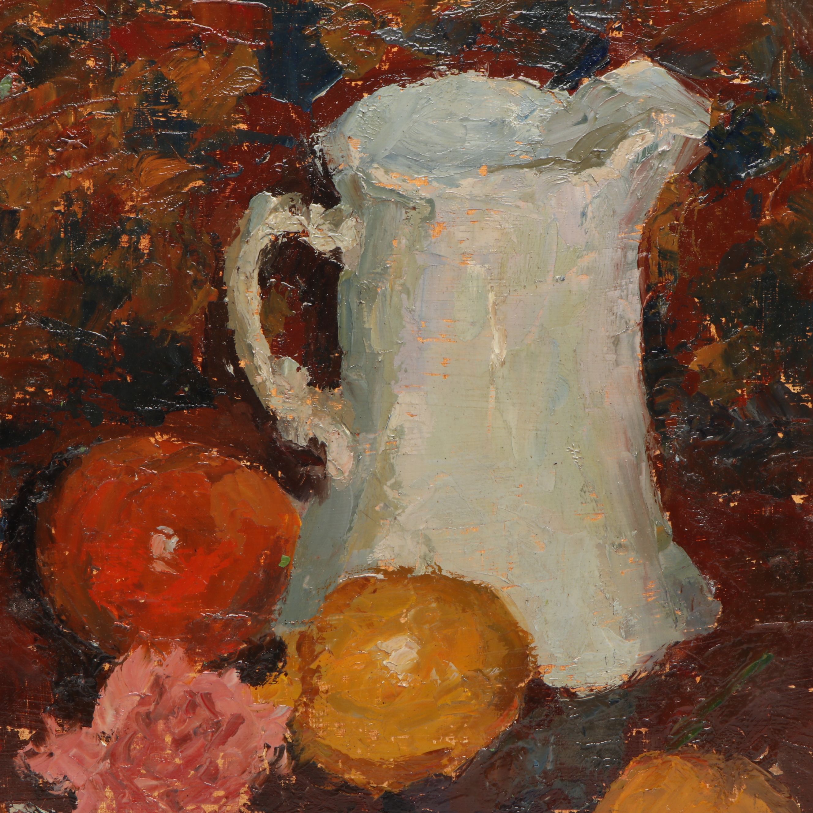 Susan Grisell Still Life Oil Painting with White Pitcher
