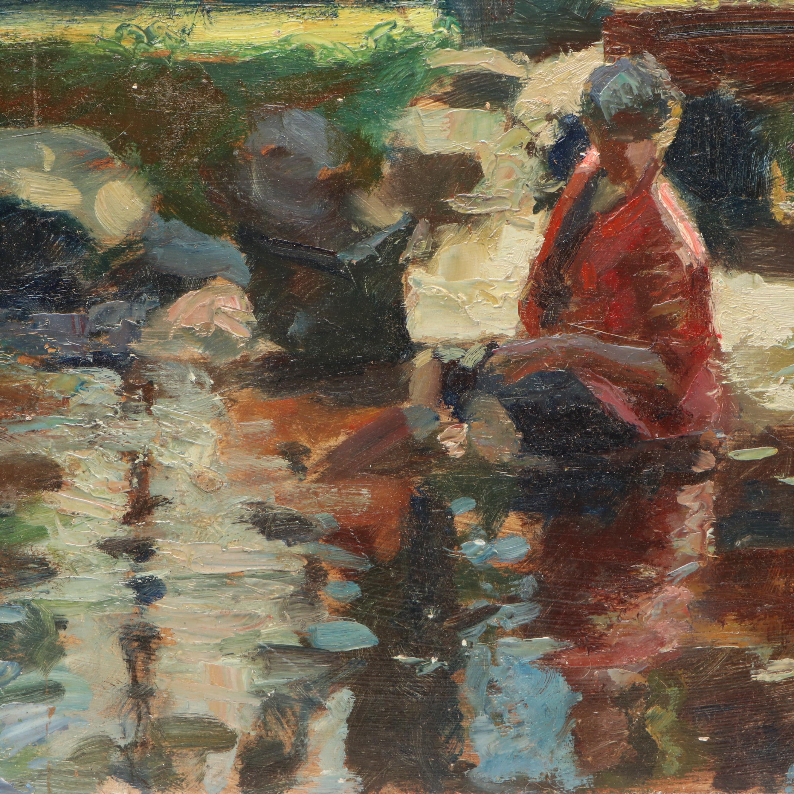 Susan Grisell Impressionist Garden Portrait Oil Painting