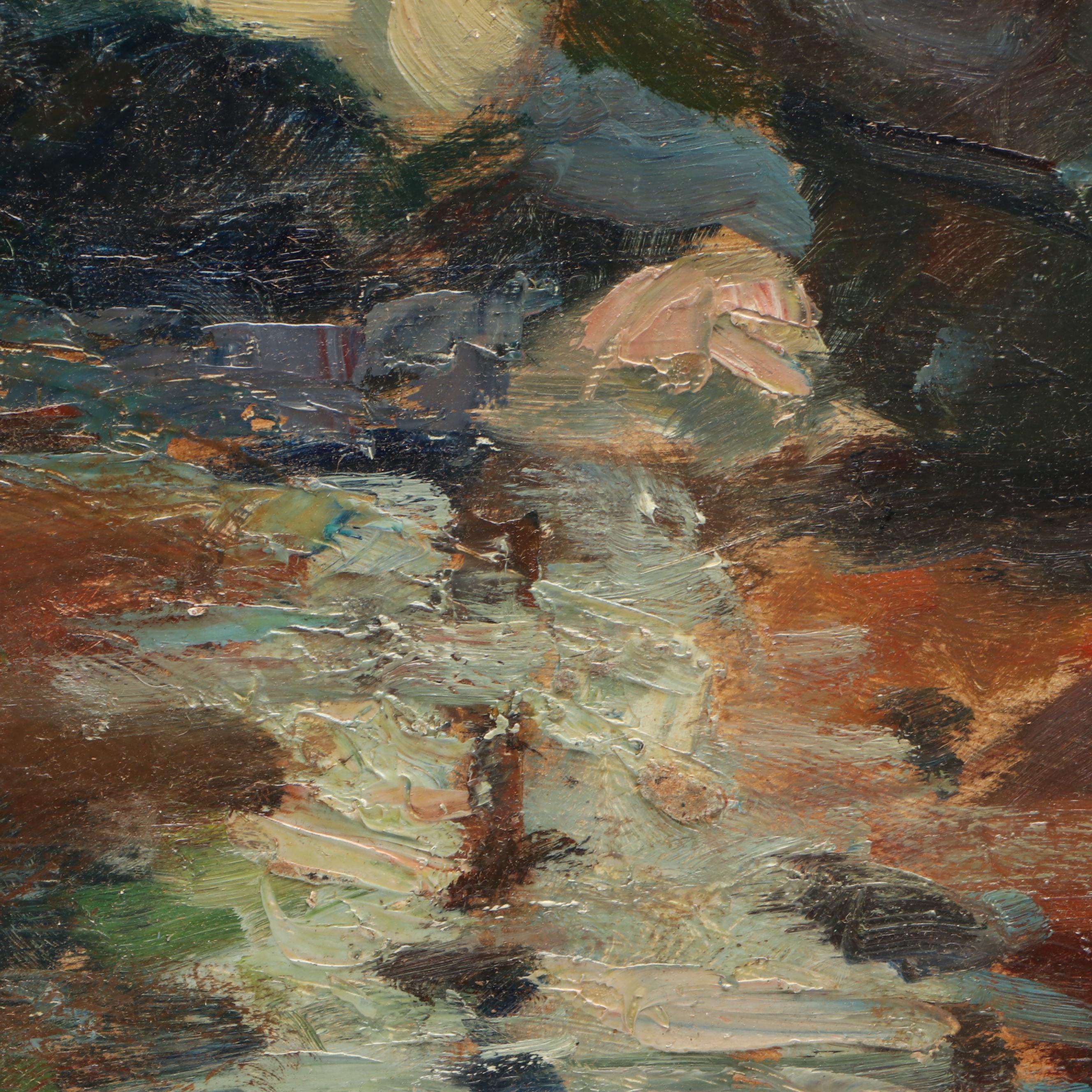 Susan Grisell Impressionist Garden Portrait Oil Painting