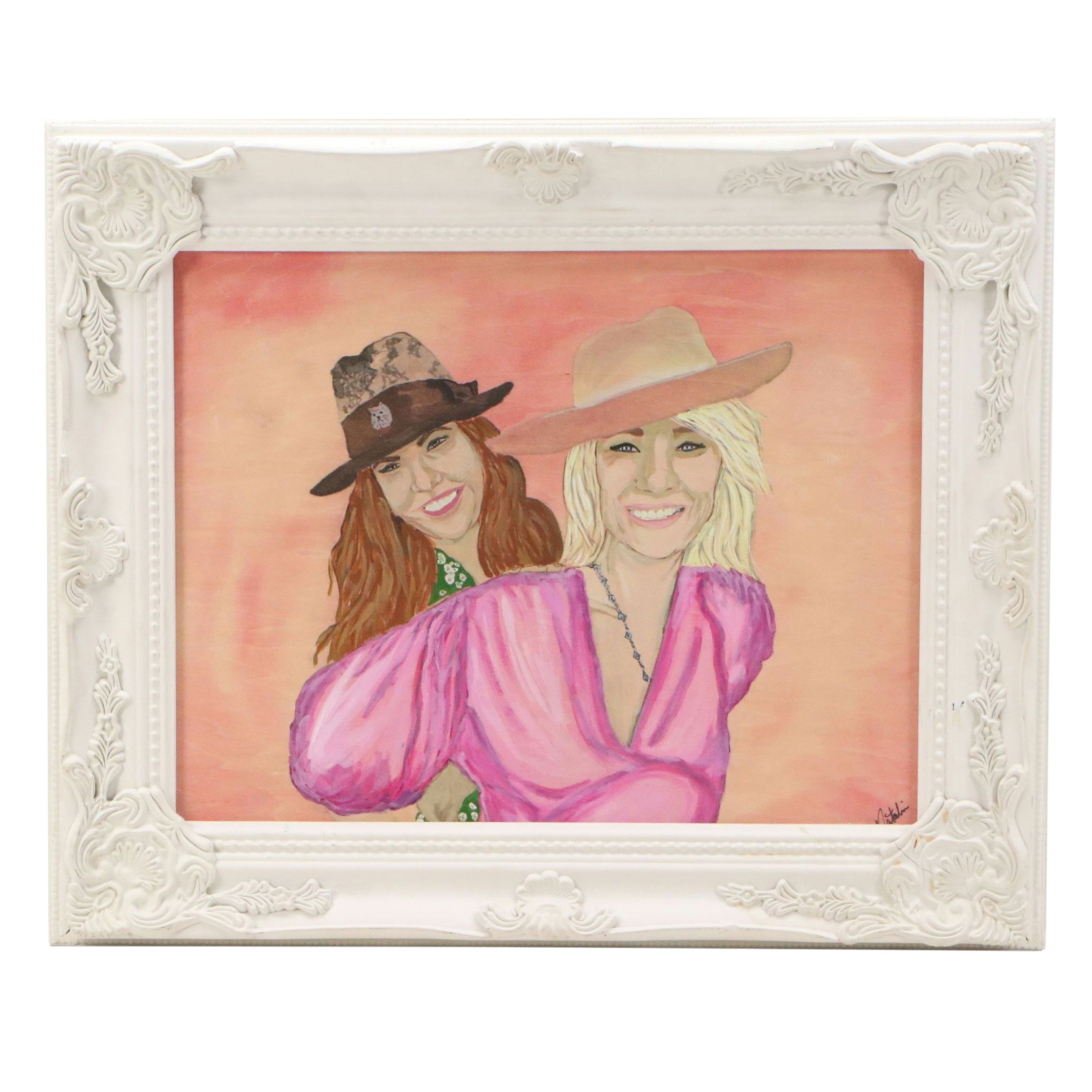 Natalia Barfield Gouache Painting "Better Together" From Anne Heche Estate