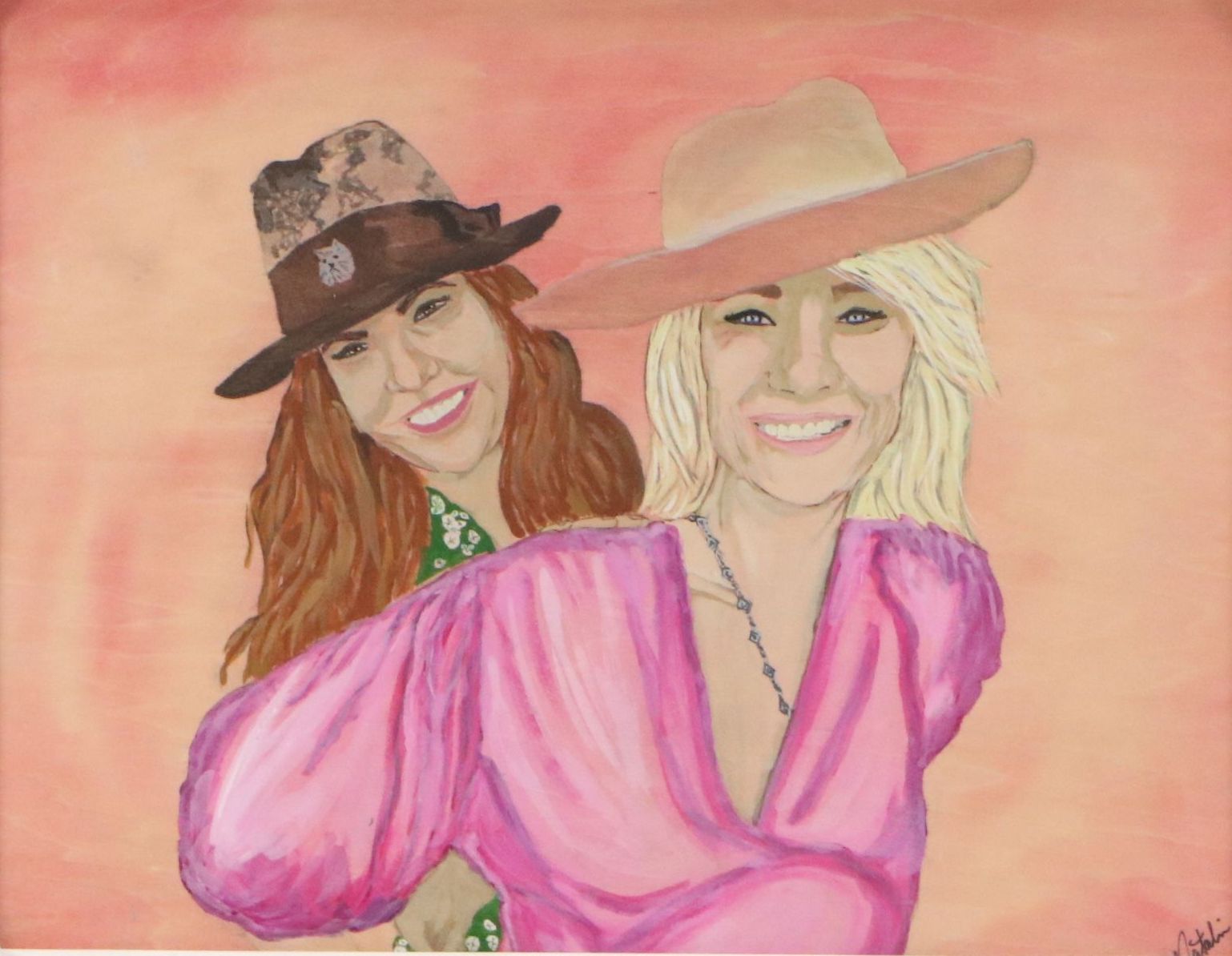 Natalia Barfield Gouache Painting "Better Together" From Anne Heche Estate