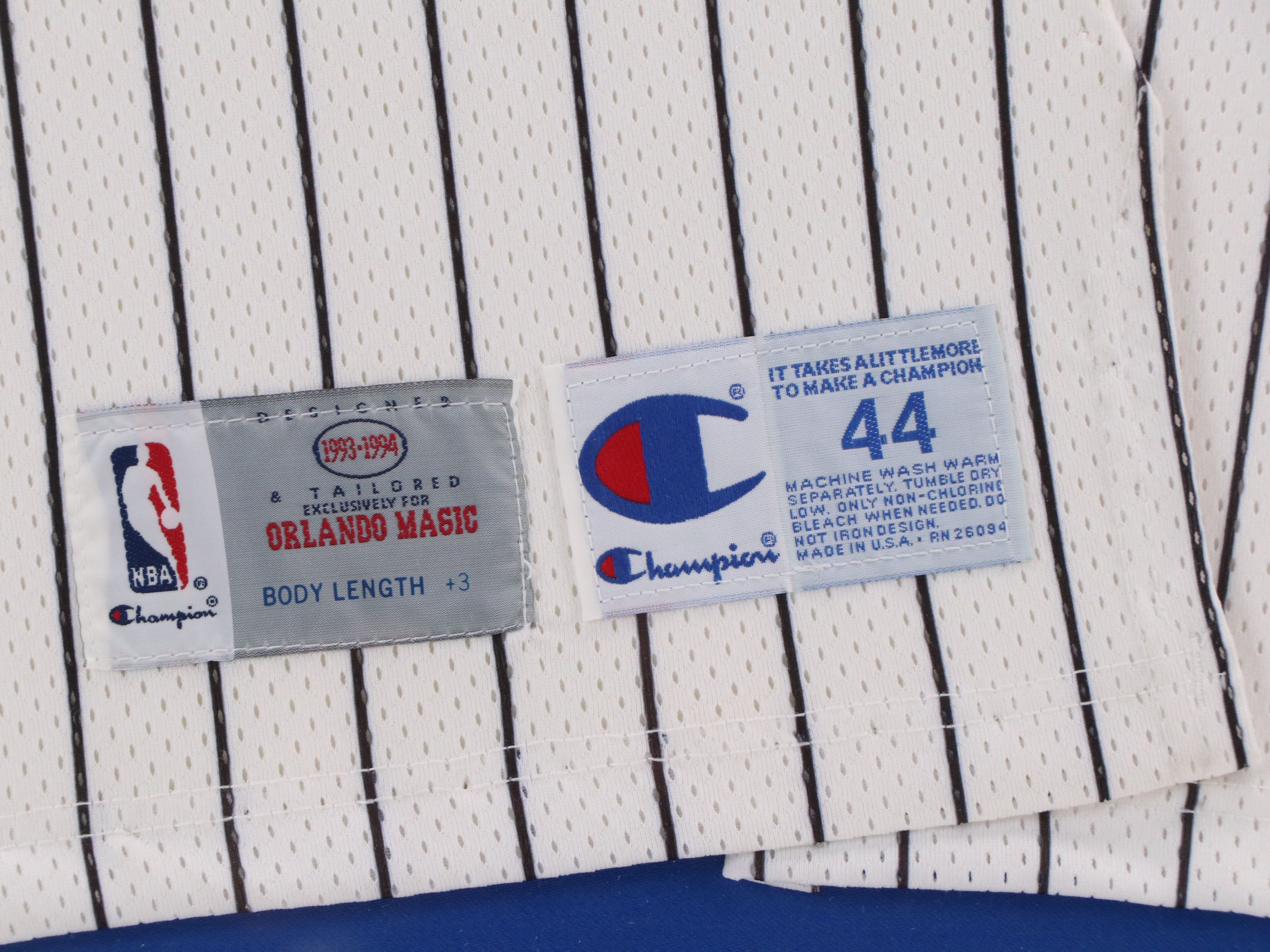 1994 Sun Bank Orlando Magic Champion NBA Basketball Jersey with Display