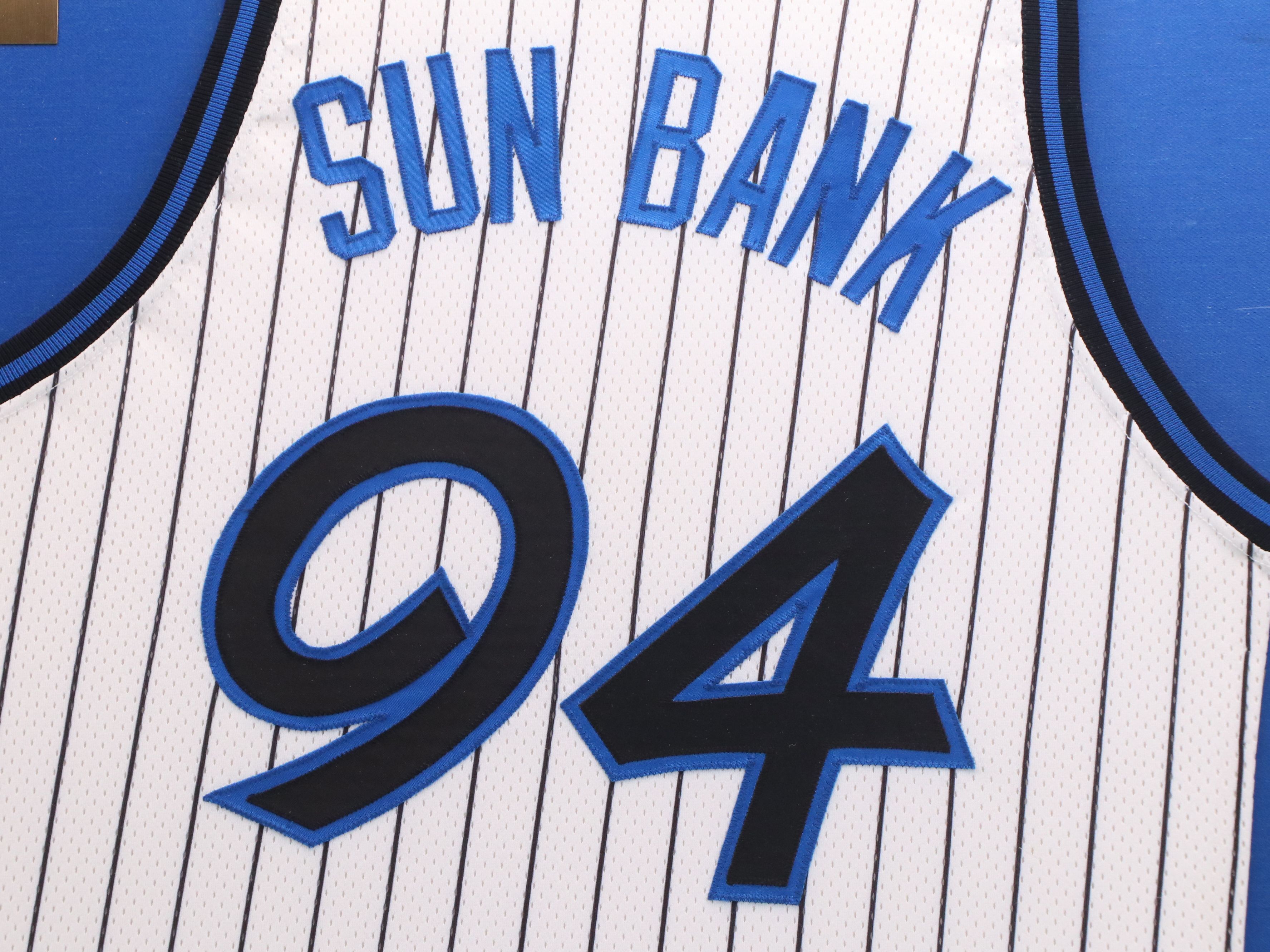 1994 Sun Bank Orlando Magic Champion NBA Basketball Jersey with Display