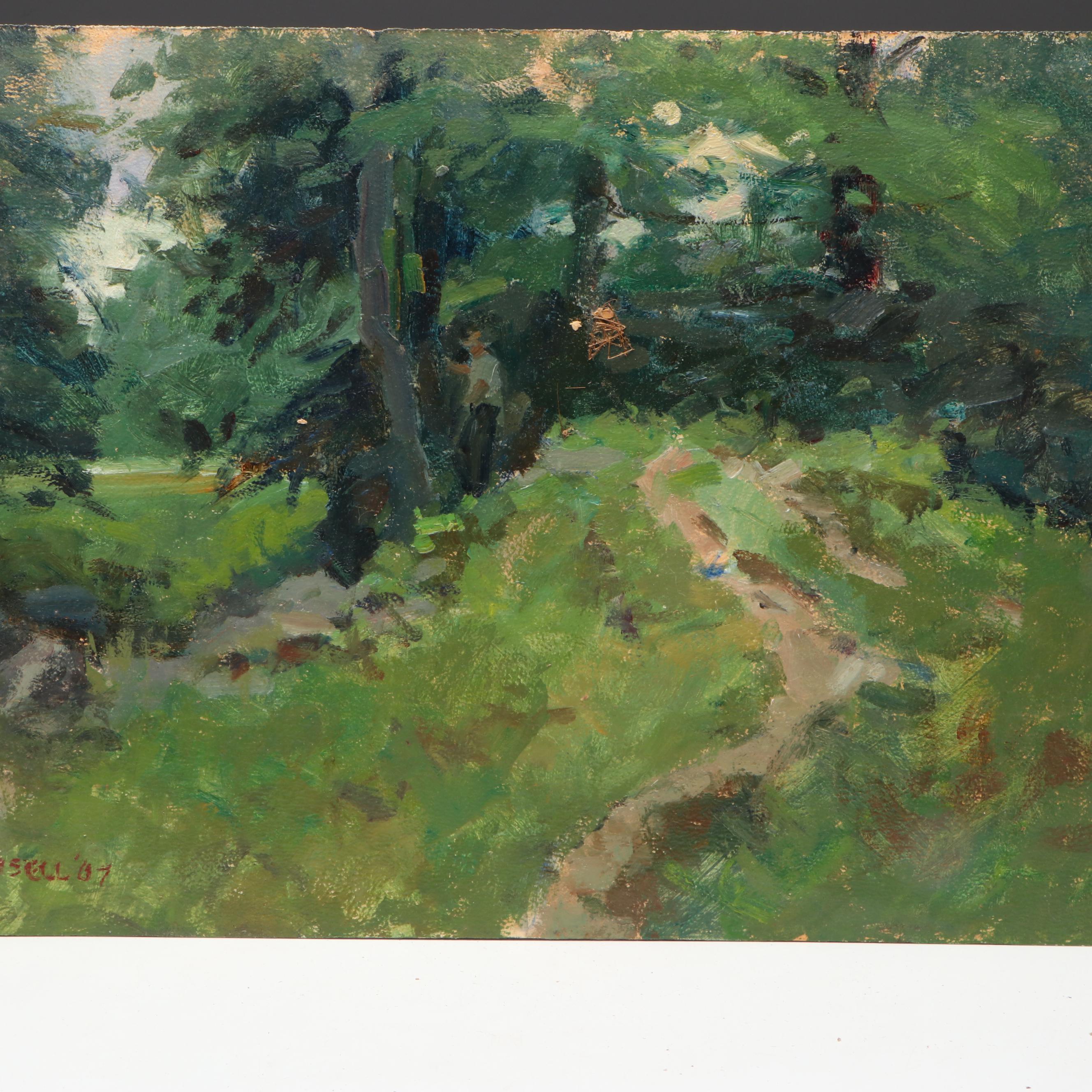Susan Grisell Forest Path Oil Painting, 2007