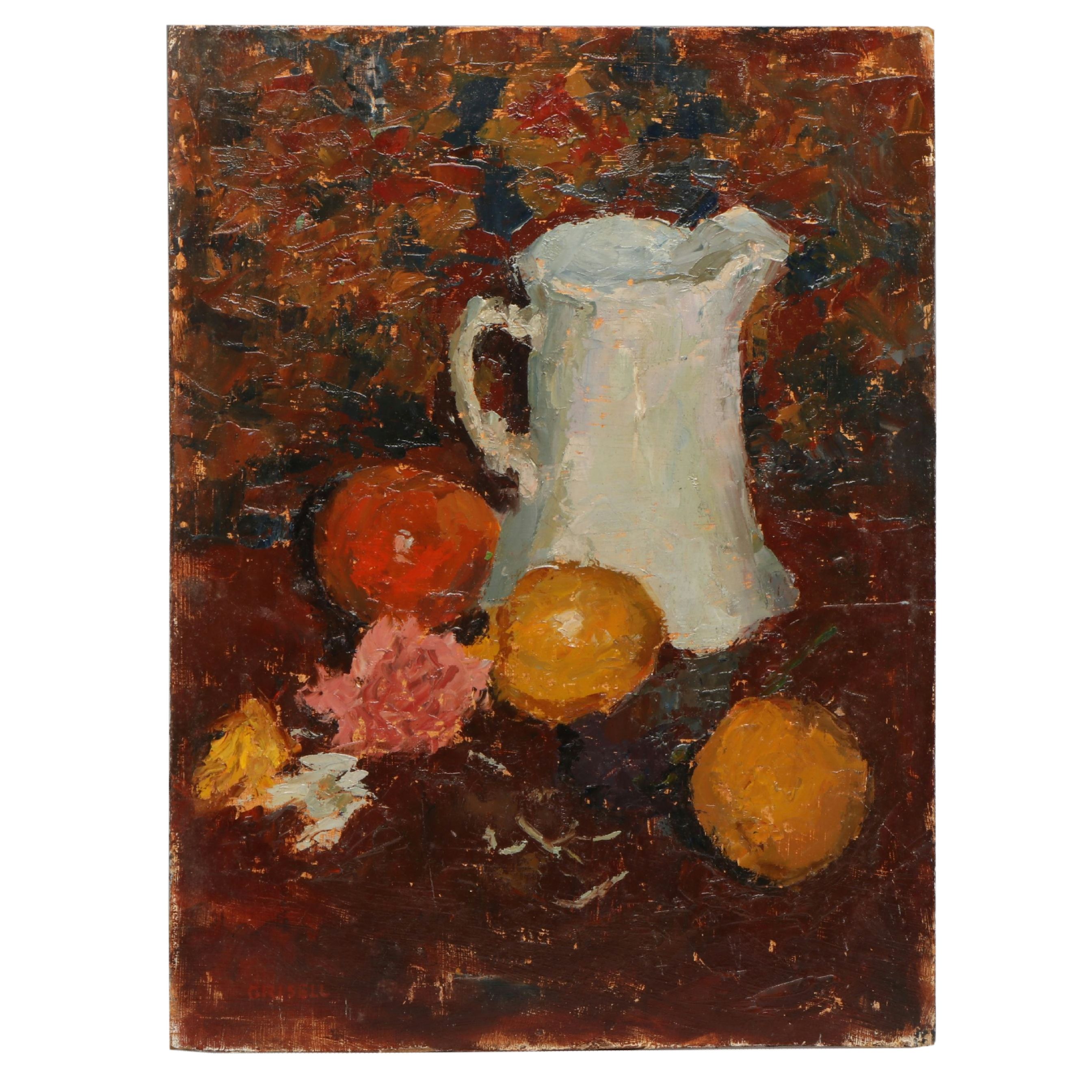 Susan Grisell Still Life Oil Painting with White Pitcher