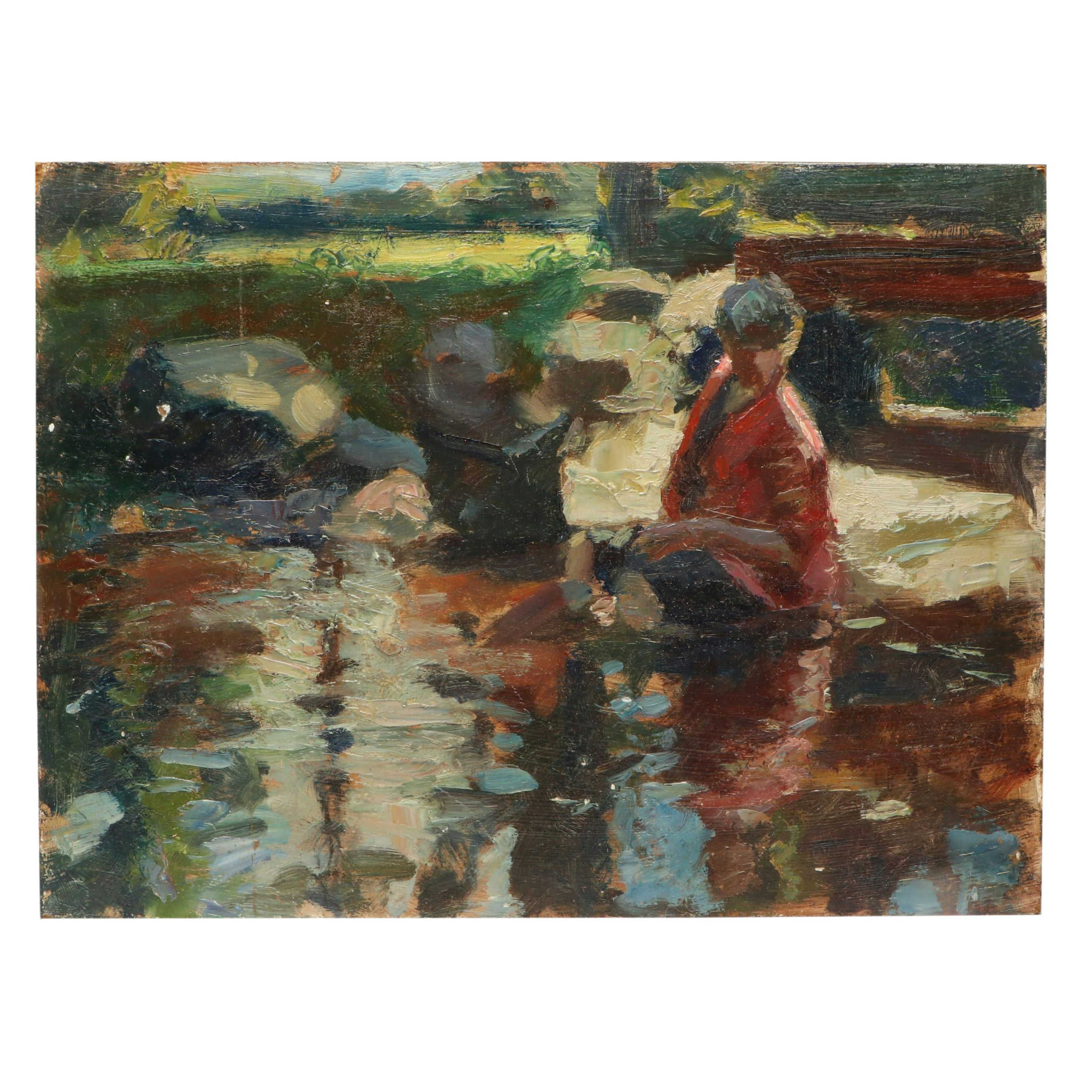 Susan Grisell Impressionist Garden Portrait Oil Painting