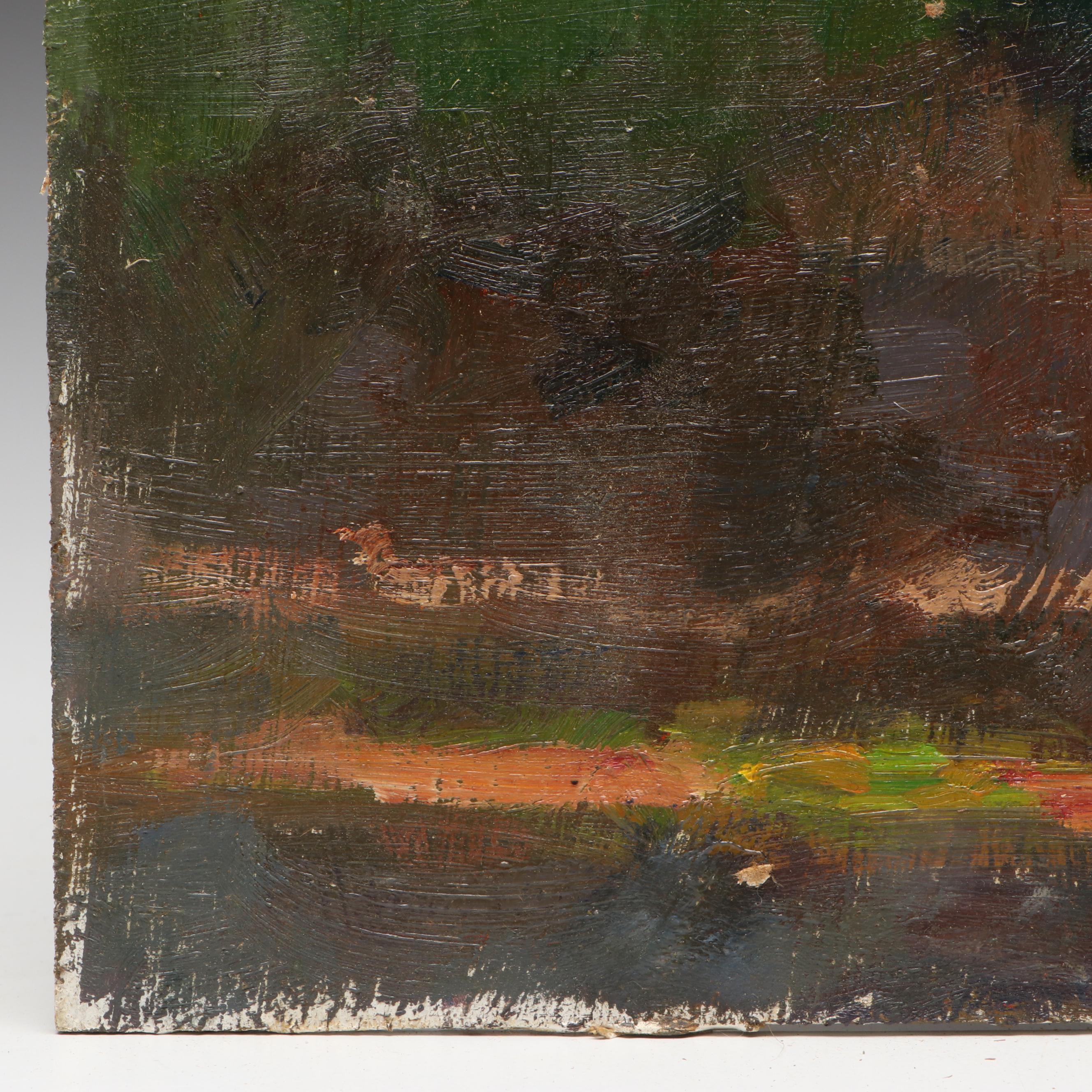 Susan Grisell New England Farmhouse Oil Painting, 2001