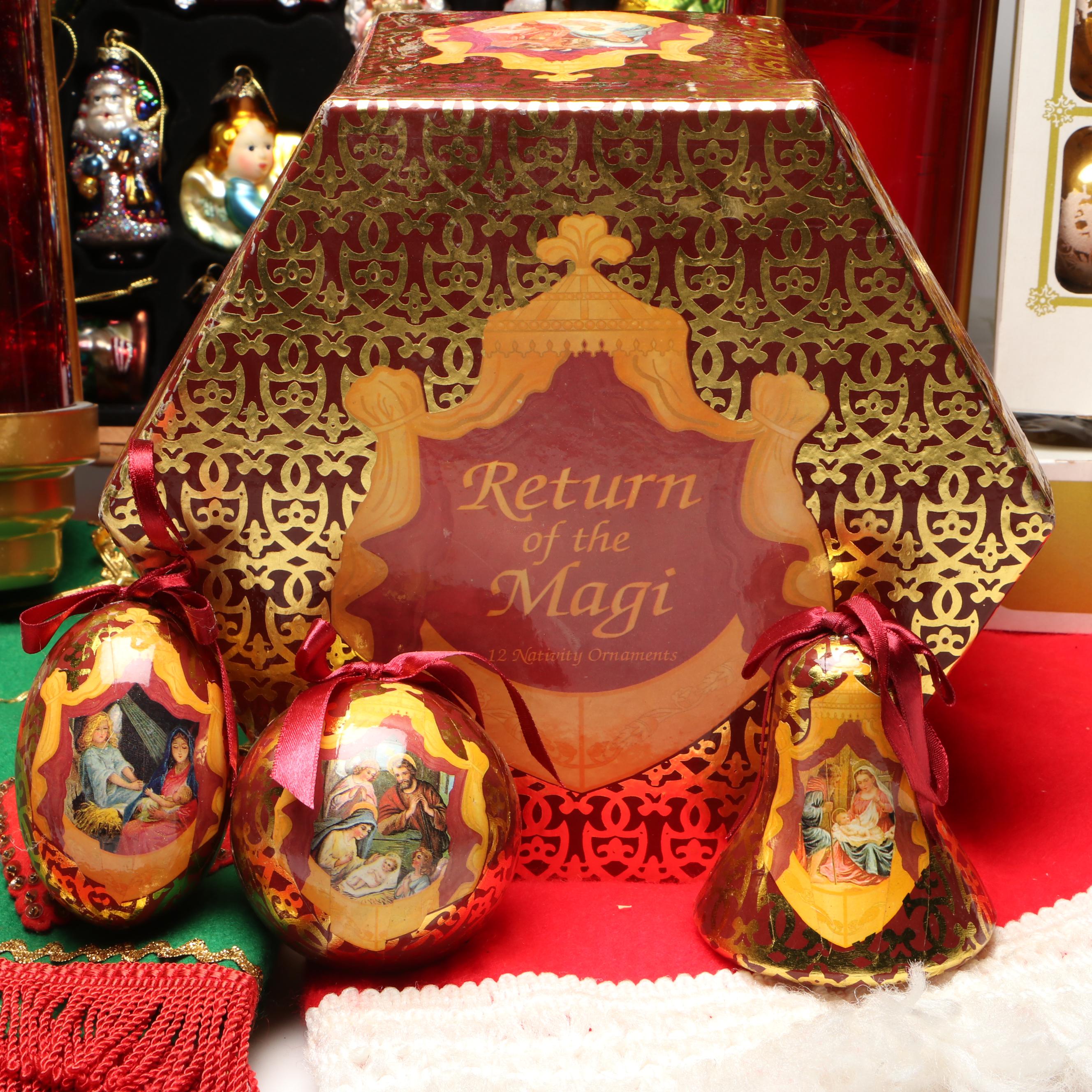 Shiny Brite and Thomas Pacconi Hand-Painted Ornaments with More Christmas Décor