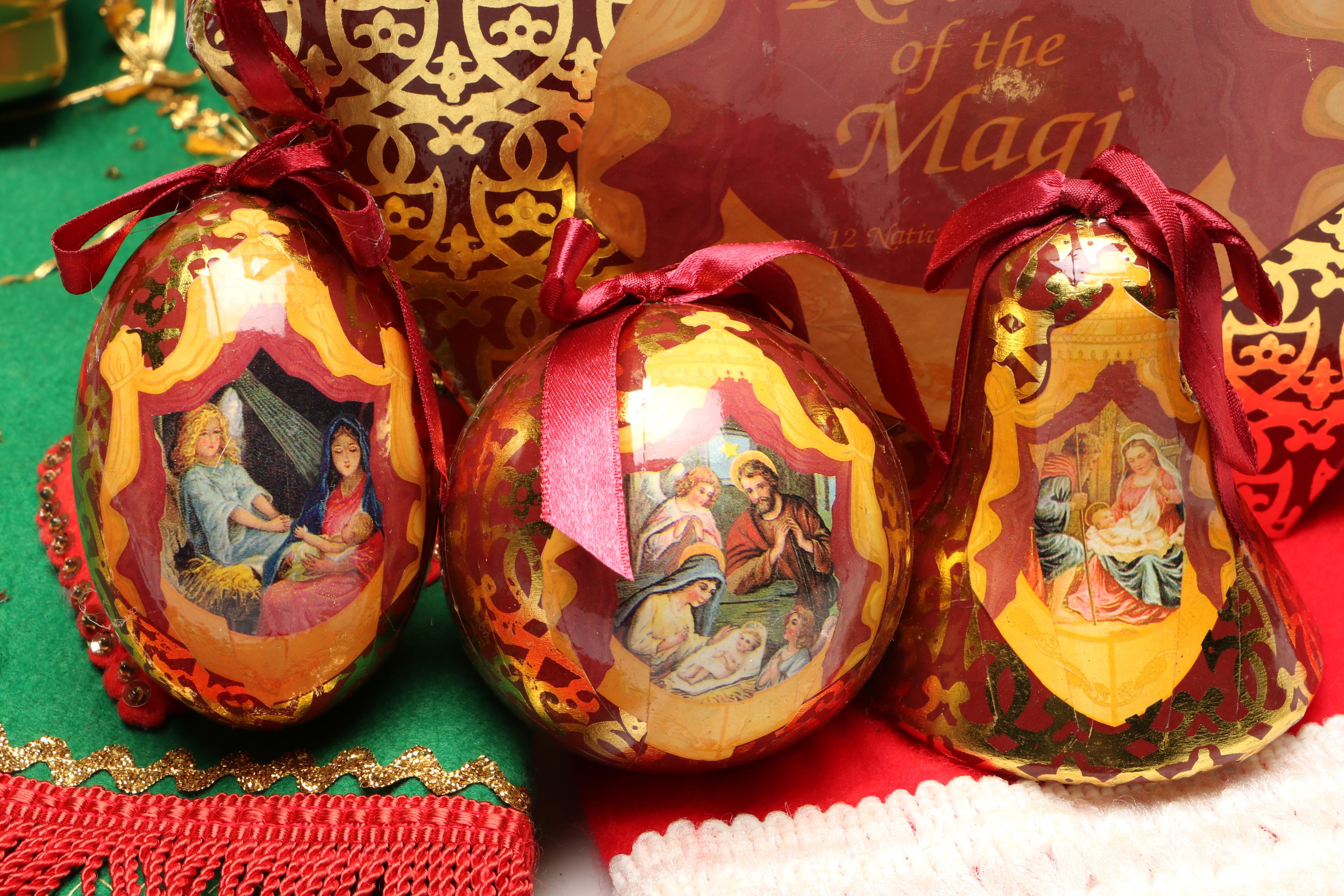 Shiny Brite and Thomas Pacconi Hand-Painted Ornaments with More Christmas Décor