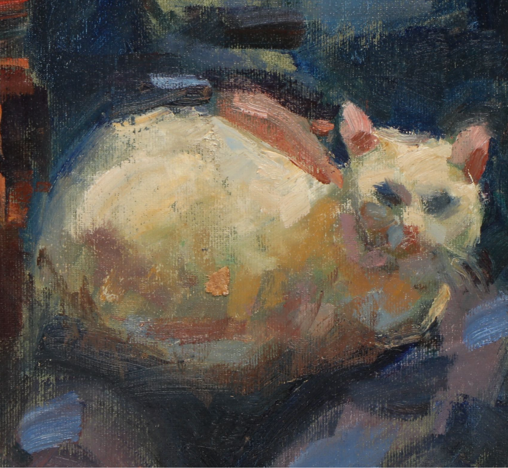 Susan Grisell Portrait Oil Painting of Woman with Cat, 2011