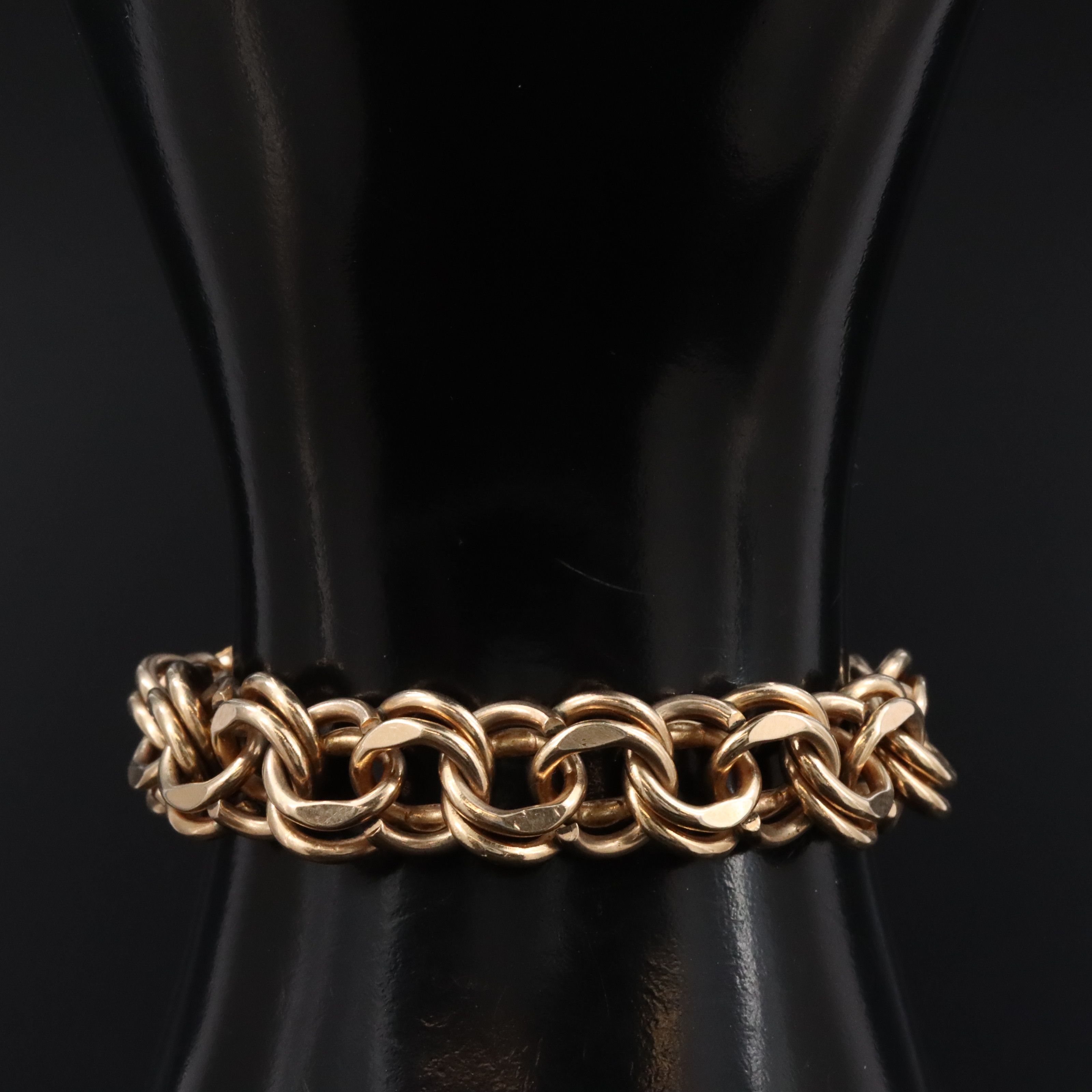 Elco Gold-Filled Double Curb Link Charm Bracelet