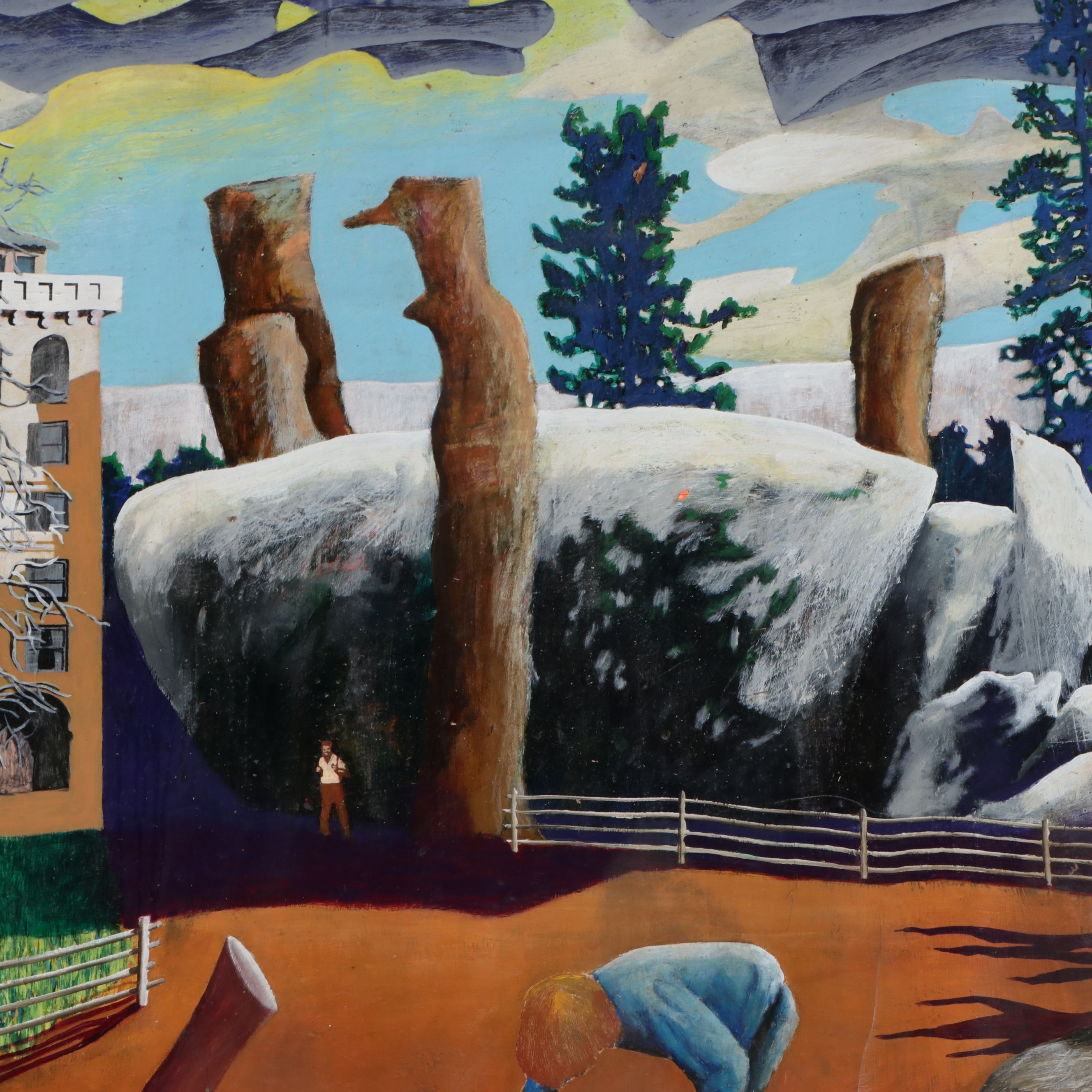 Howard Storm Monumental Acrylic Painting on Canvas of Allegorical Scene