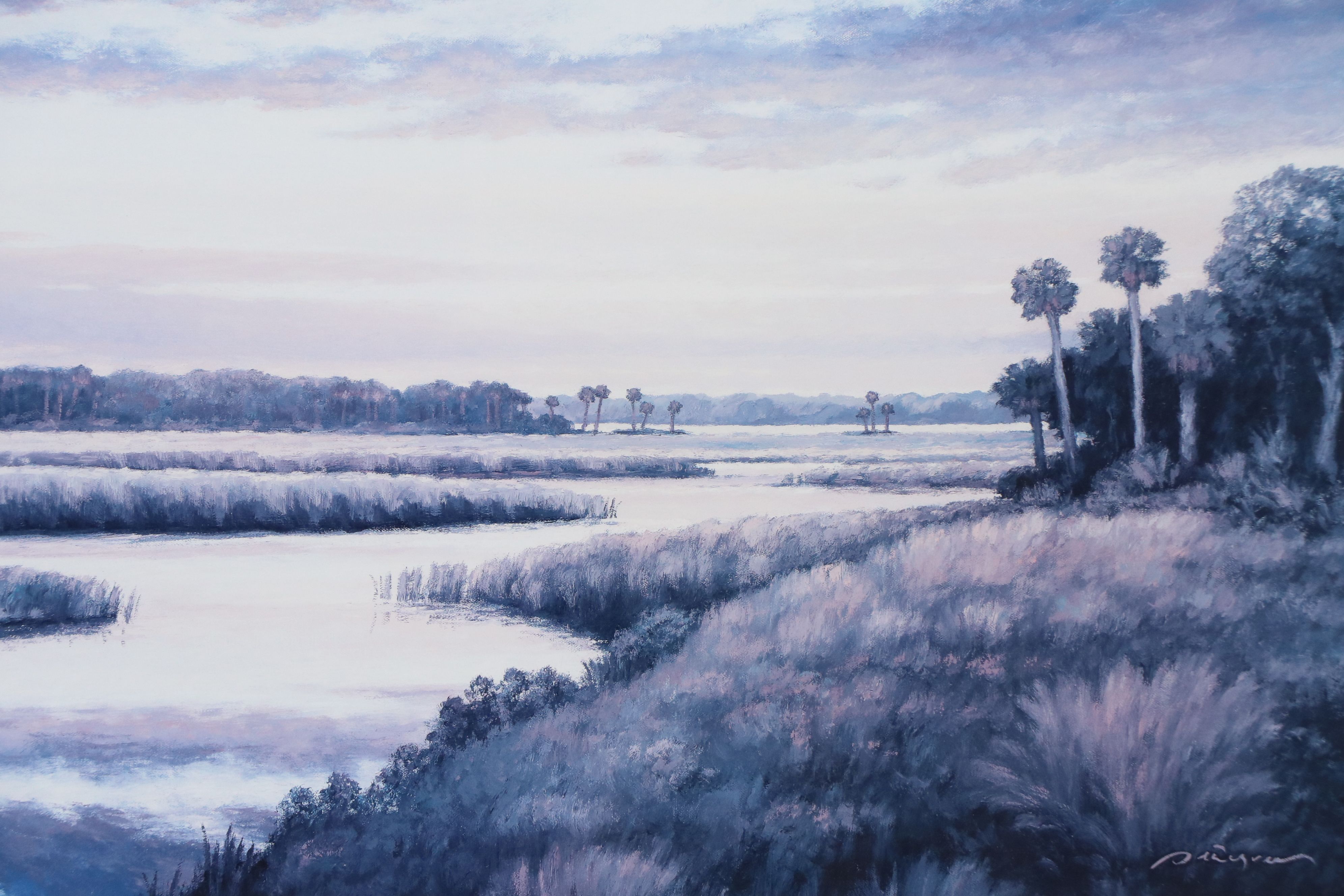 Marsh Landscape Offset Lithograph, 21st Century