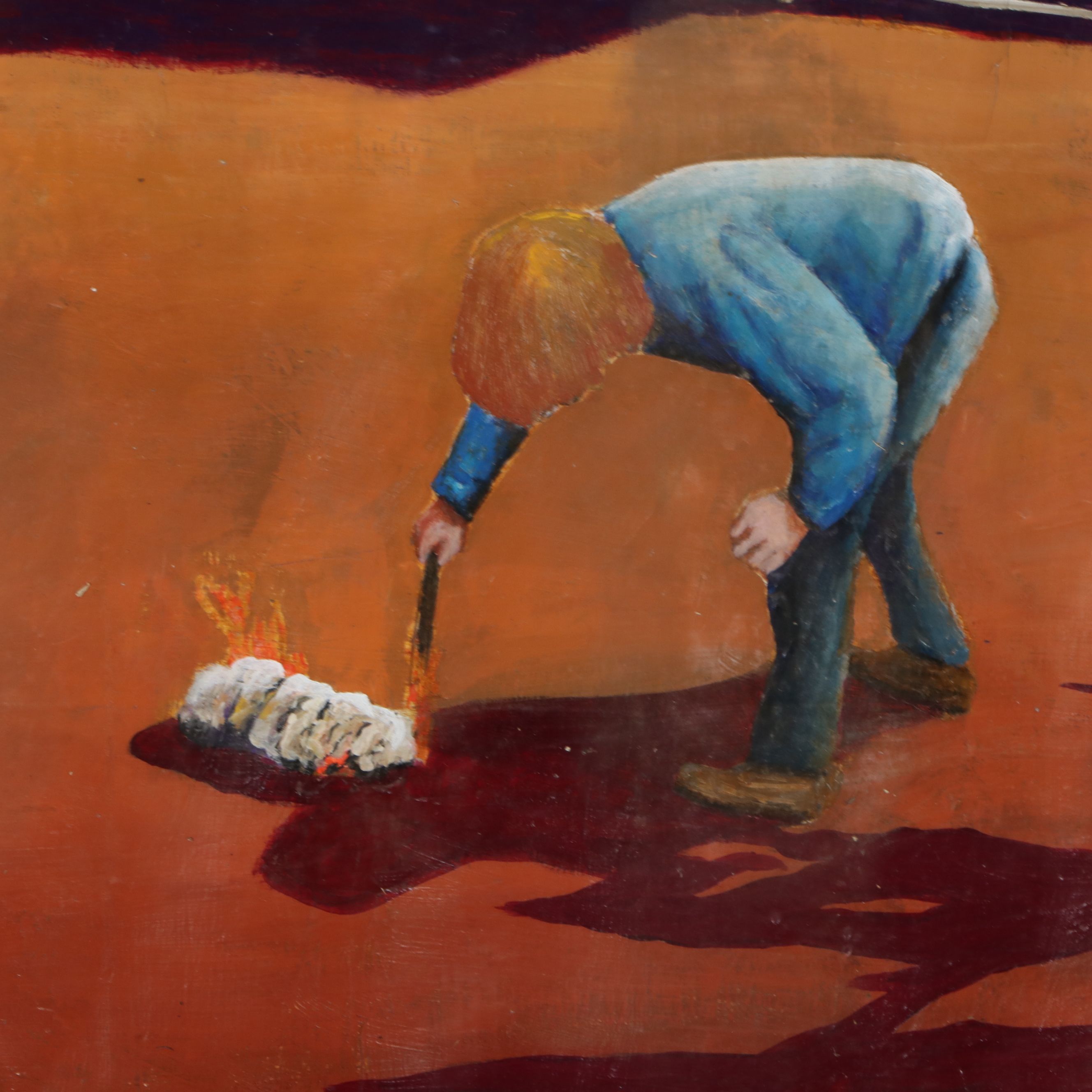 Howard Storm Monumental Acrylic Painting on Canvas of Allegorical Scene