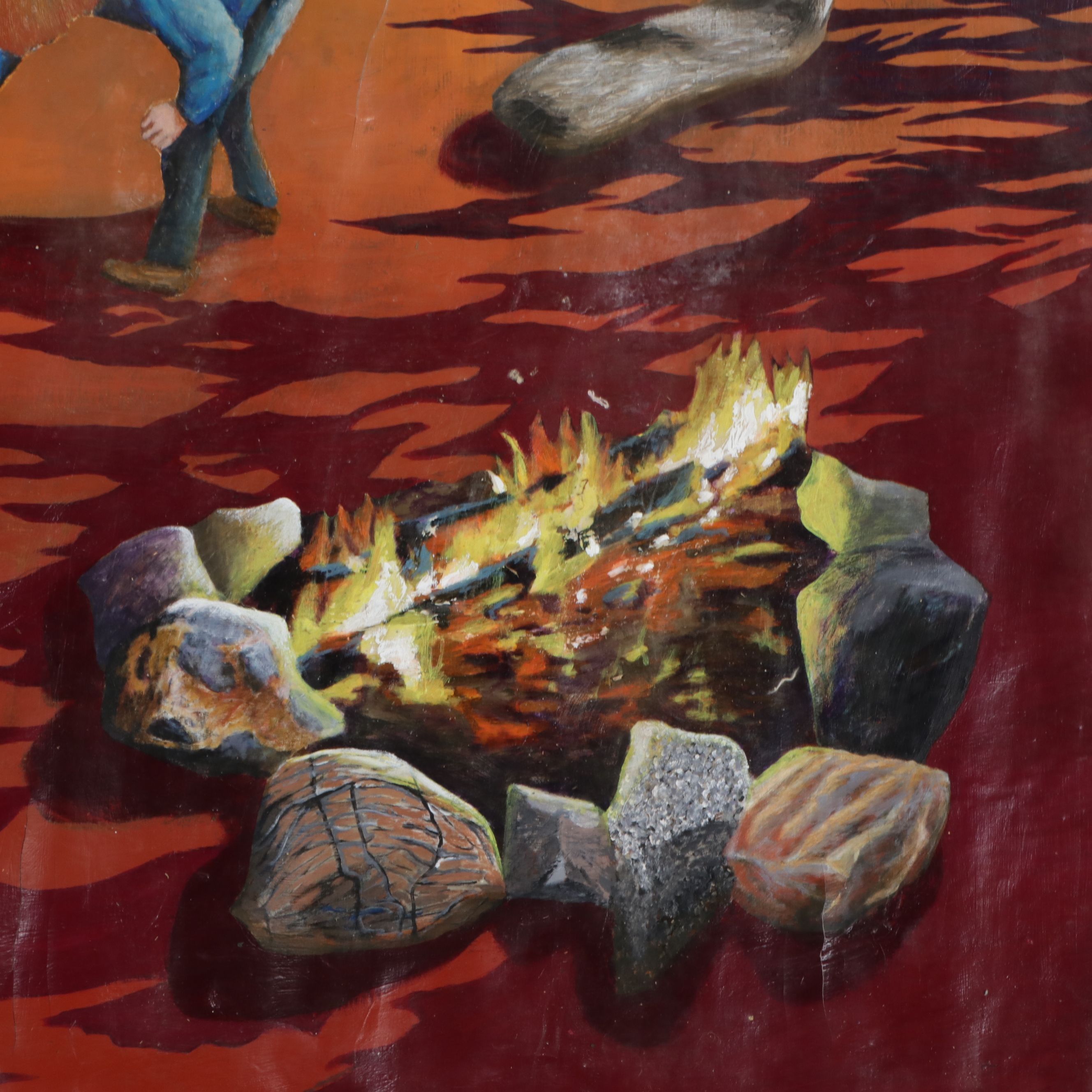 Howard Storm Monumental Acrylic Painting on Canvas of Allegorical Scene