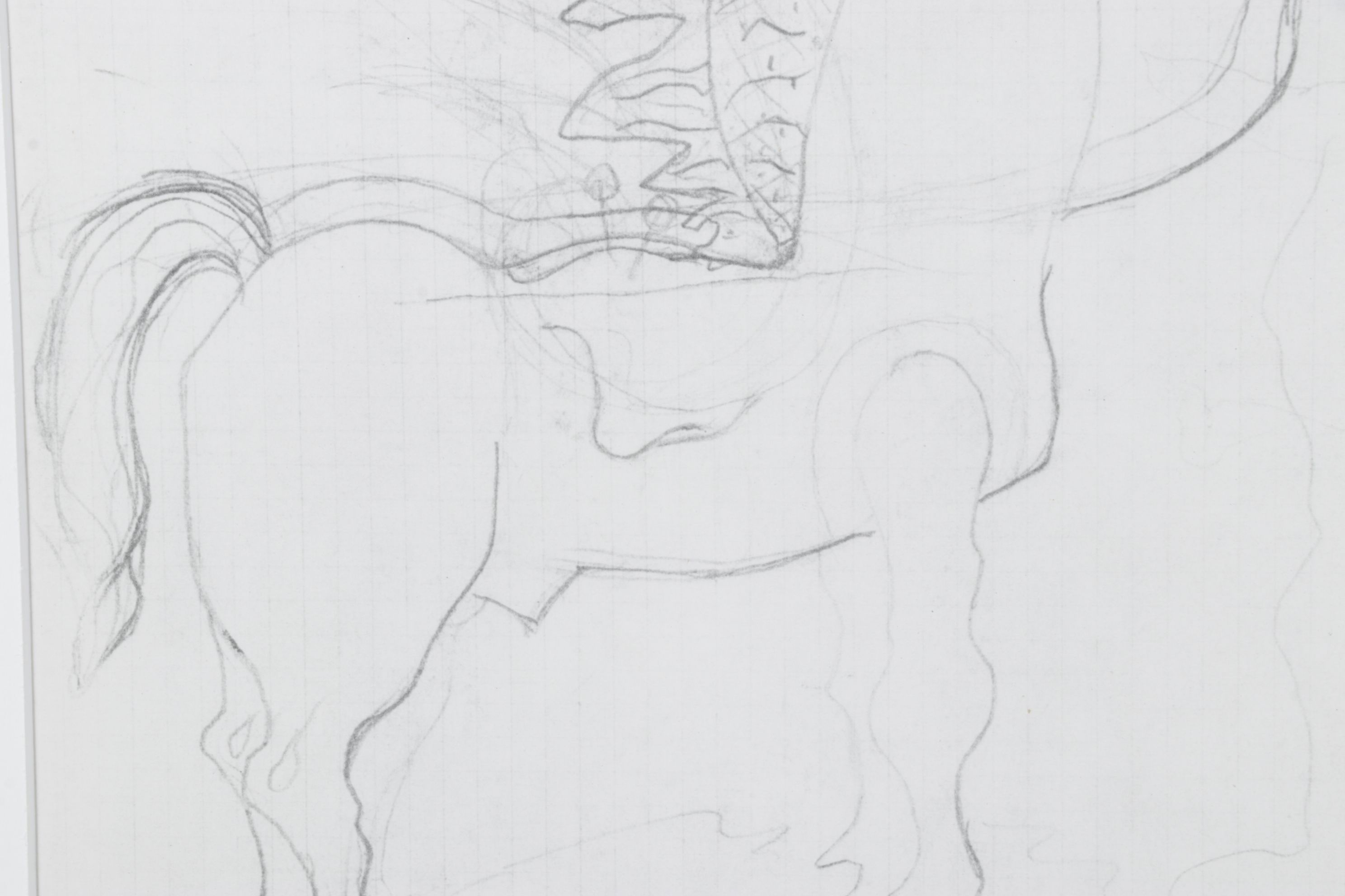 Rotogravure After Georges Braque Figural Study Illustration of a Horse, 1955