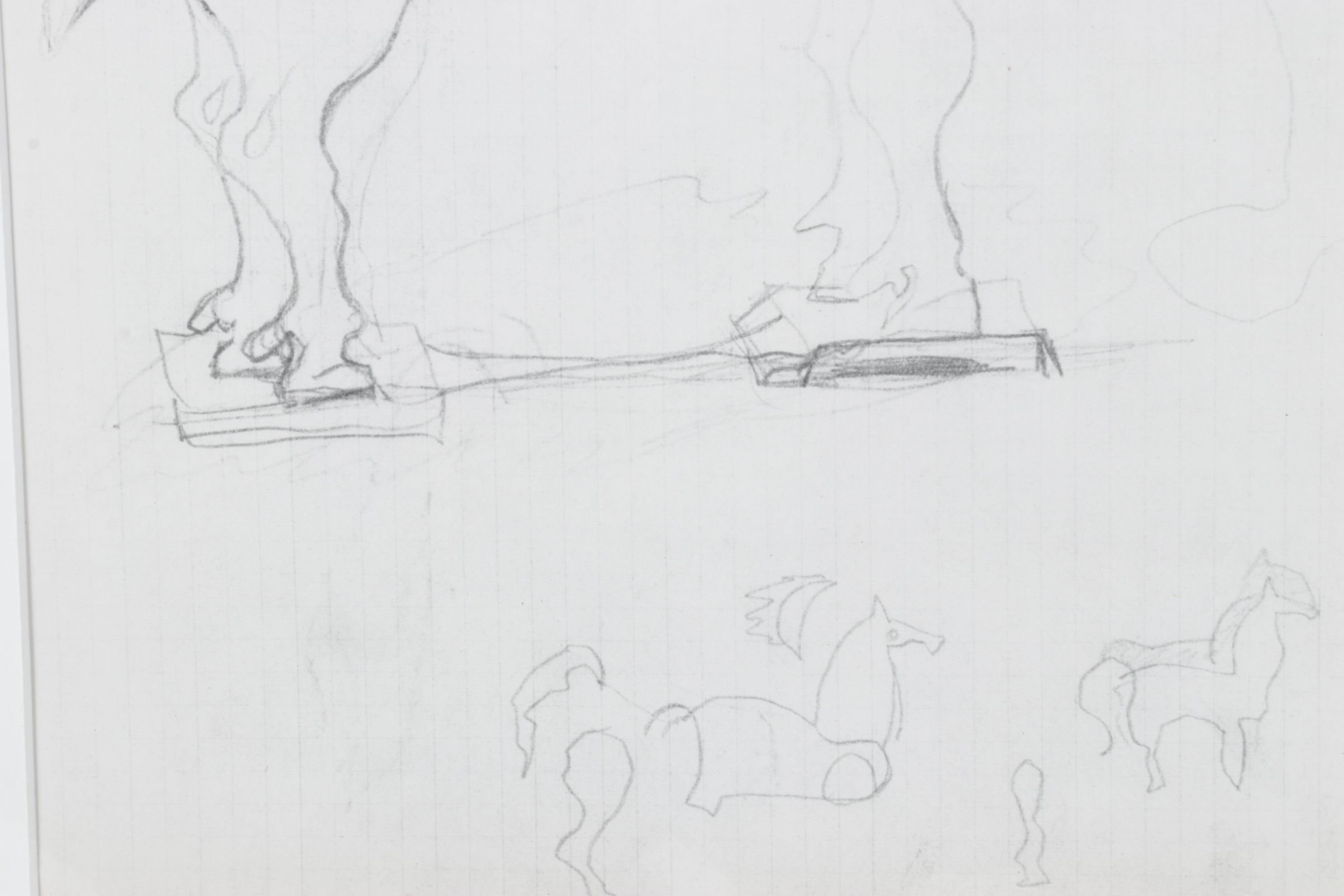 Rotogravure After Georges Braque Figural Study Illustration of a Horse, 1955