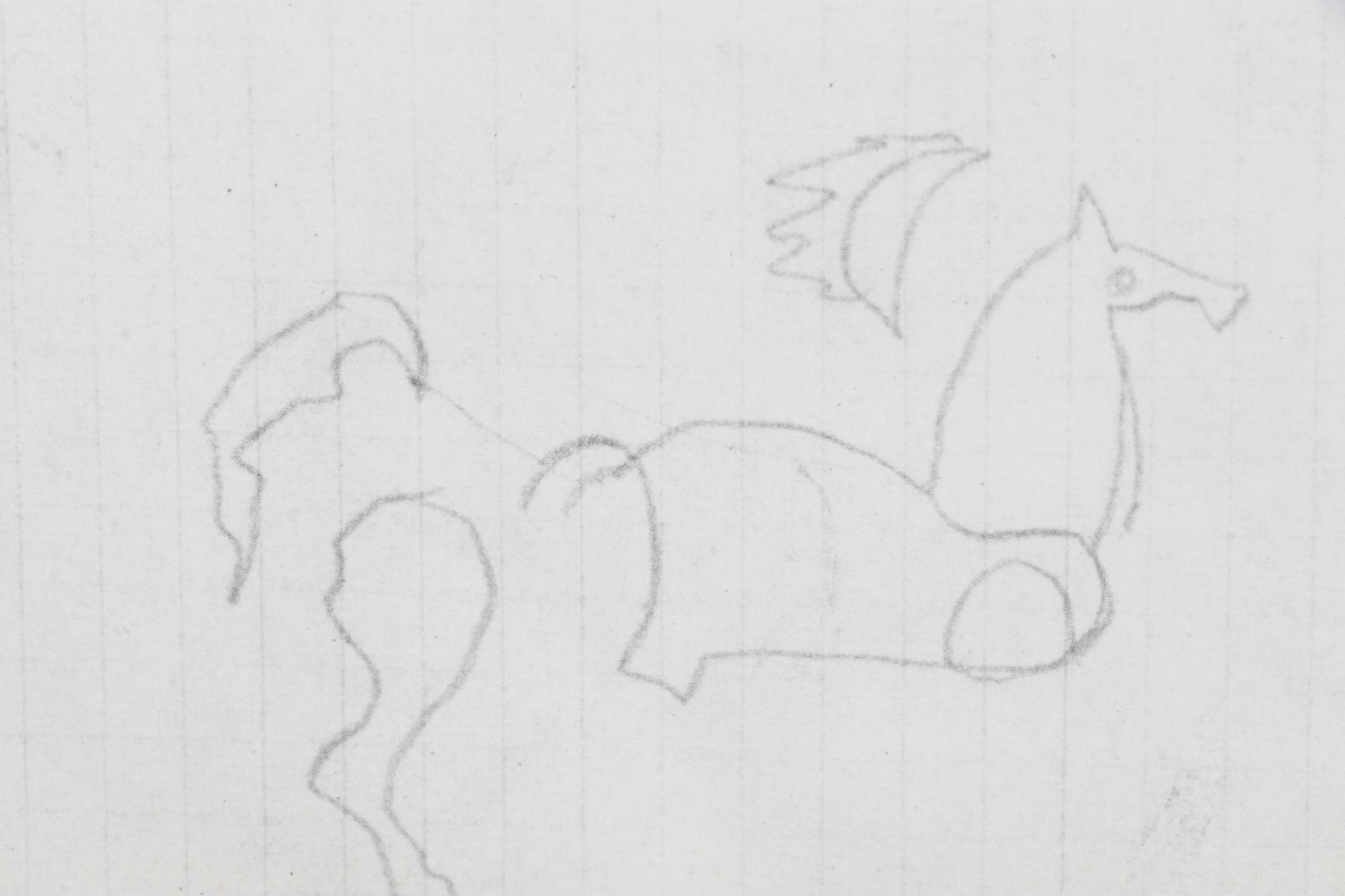 Rotogravure After Georges Braque Figural Study Illustration of a Horse, 1955