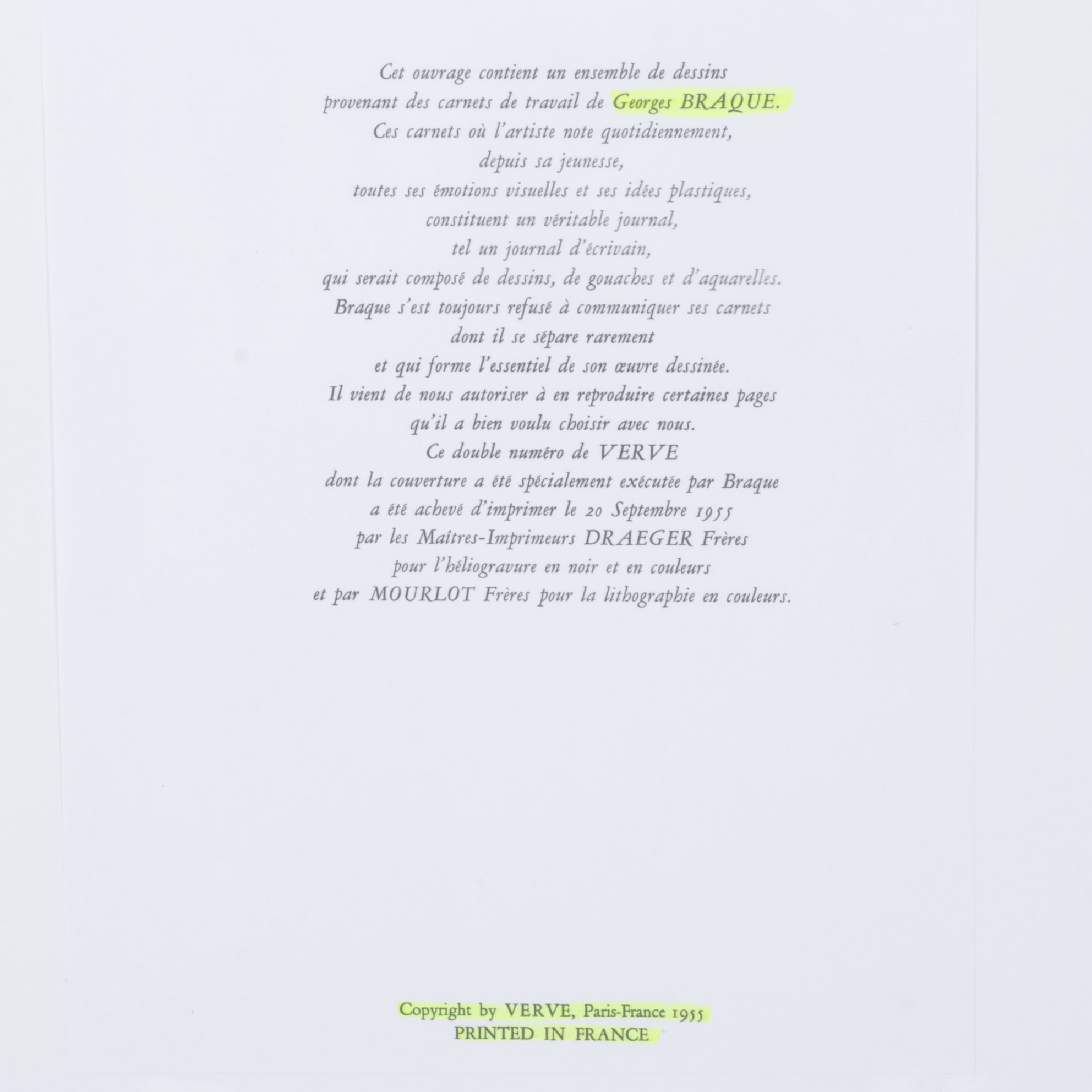 Rotogravure After Georges Braque Figural Study Illustration of a Horse, 1955