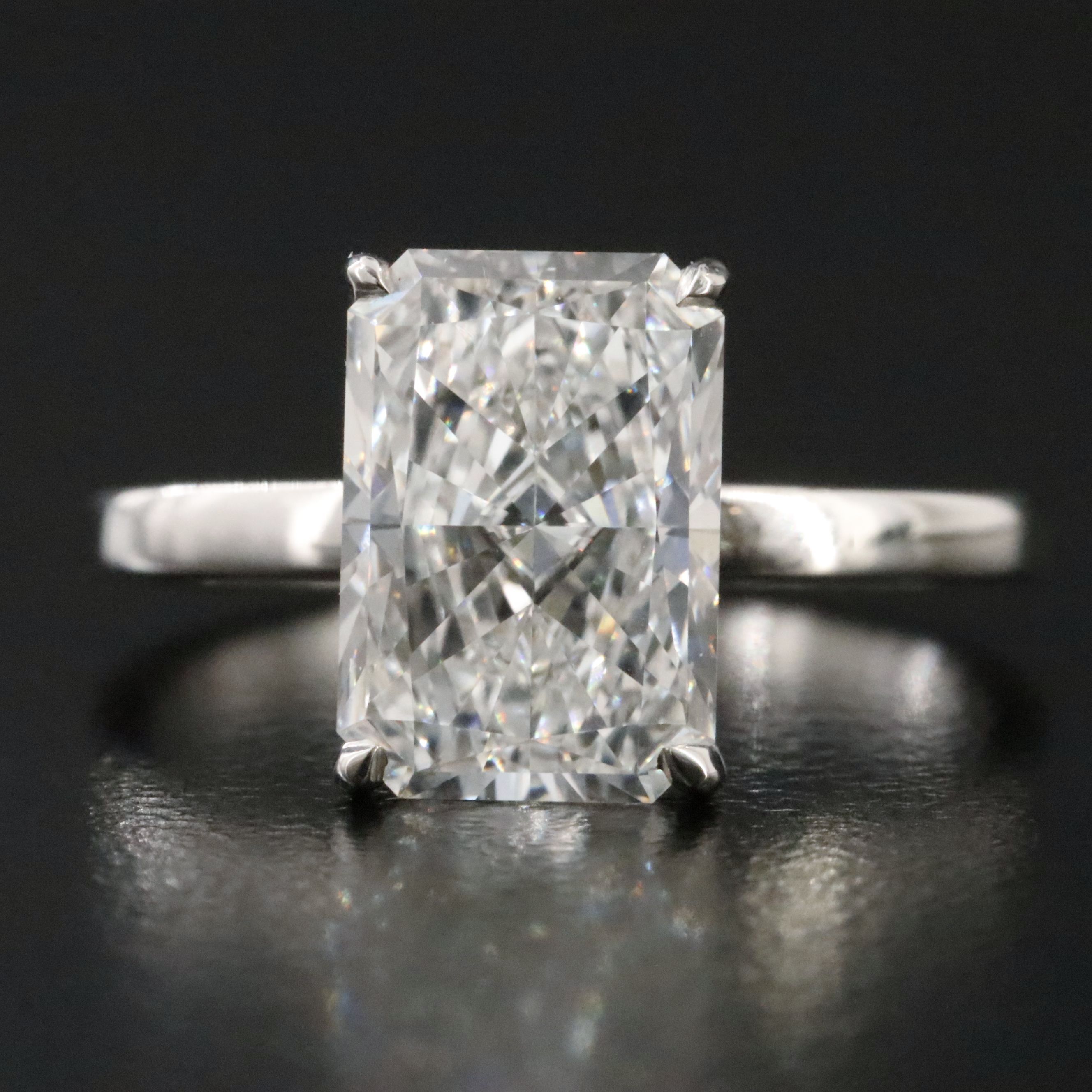 Platinum 2.82 CT Lab Grown Diamond Solitaire Ring with IGI Report