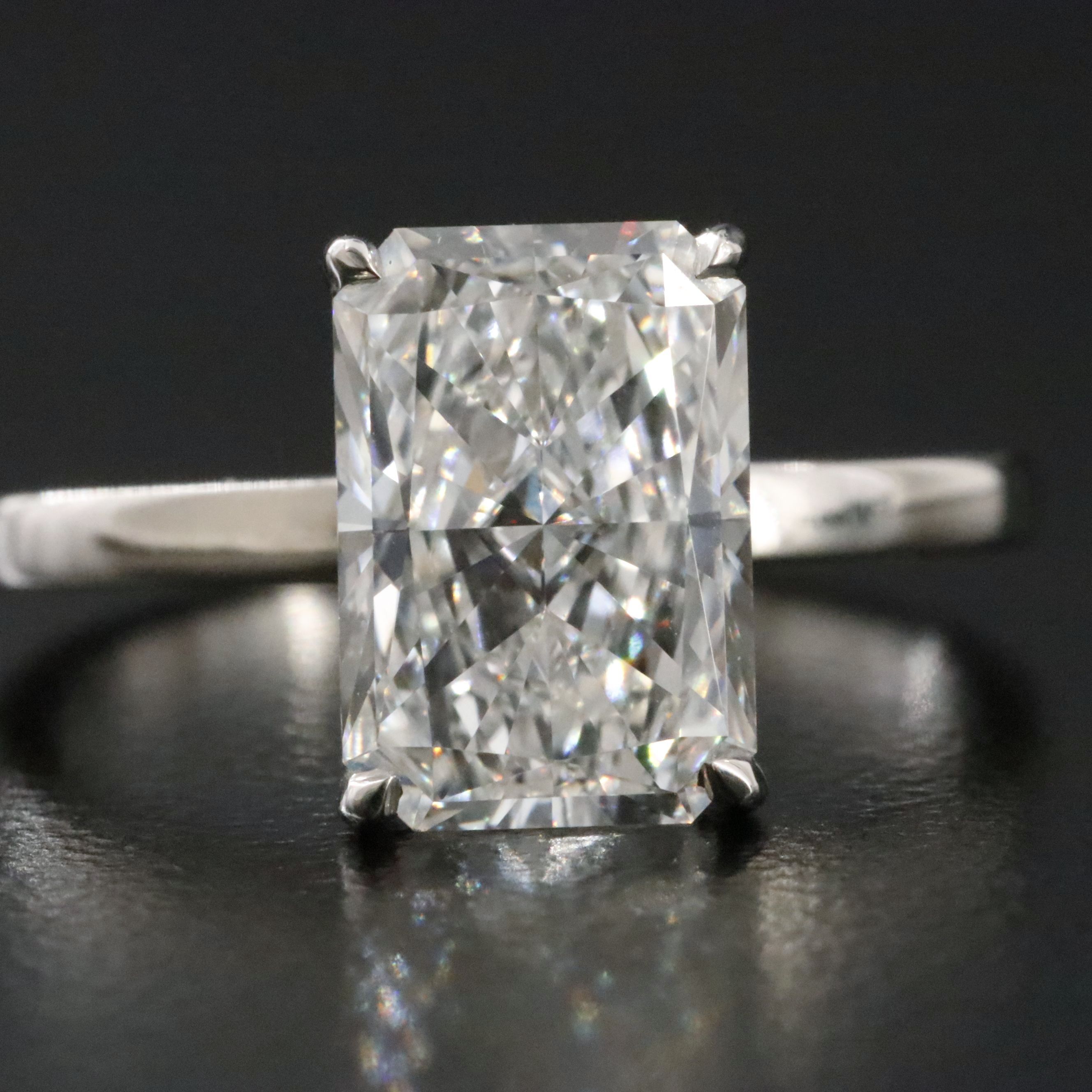 Platinum 2.82 CT Lab Grown Diamond Solitaire Ring with IGI Report