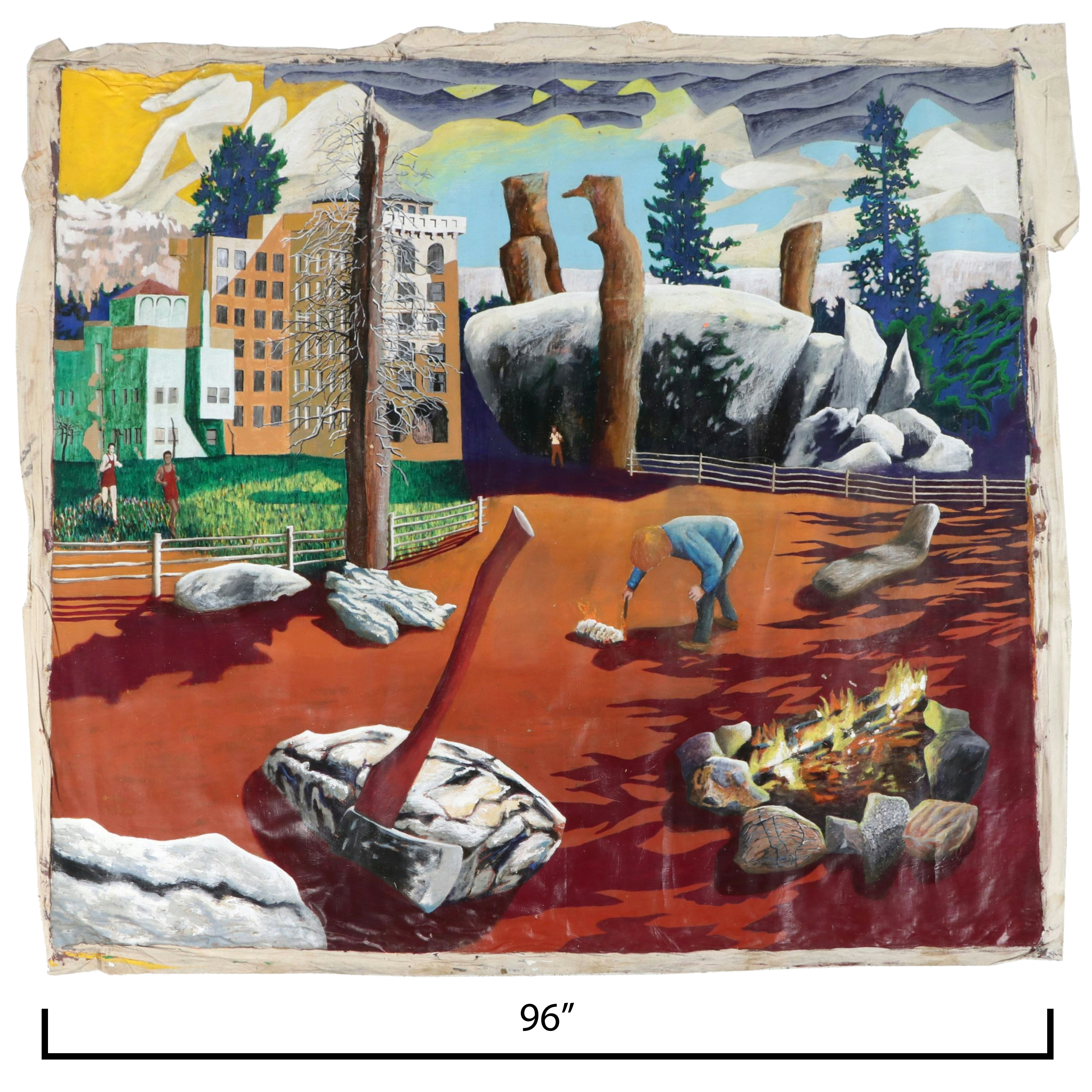 Howard Storm Monumental Acrylic Painting on Canvas of Allegorical Scene