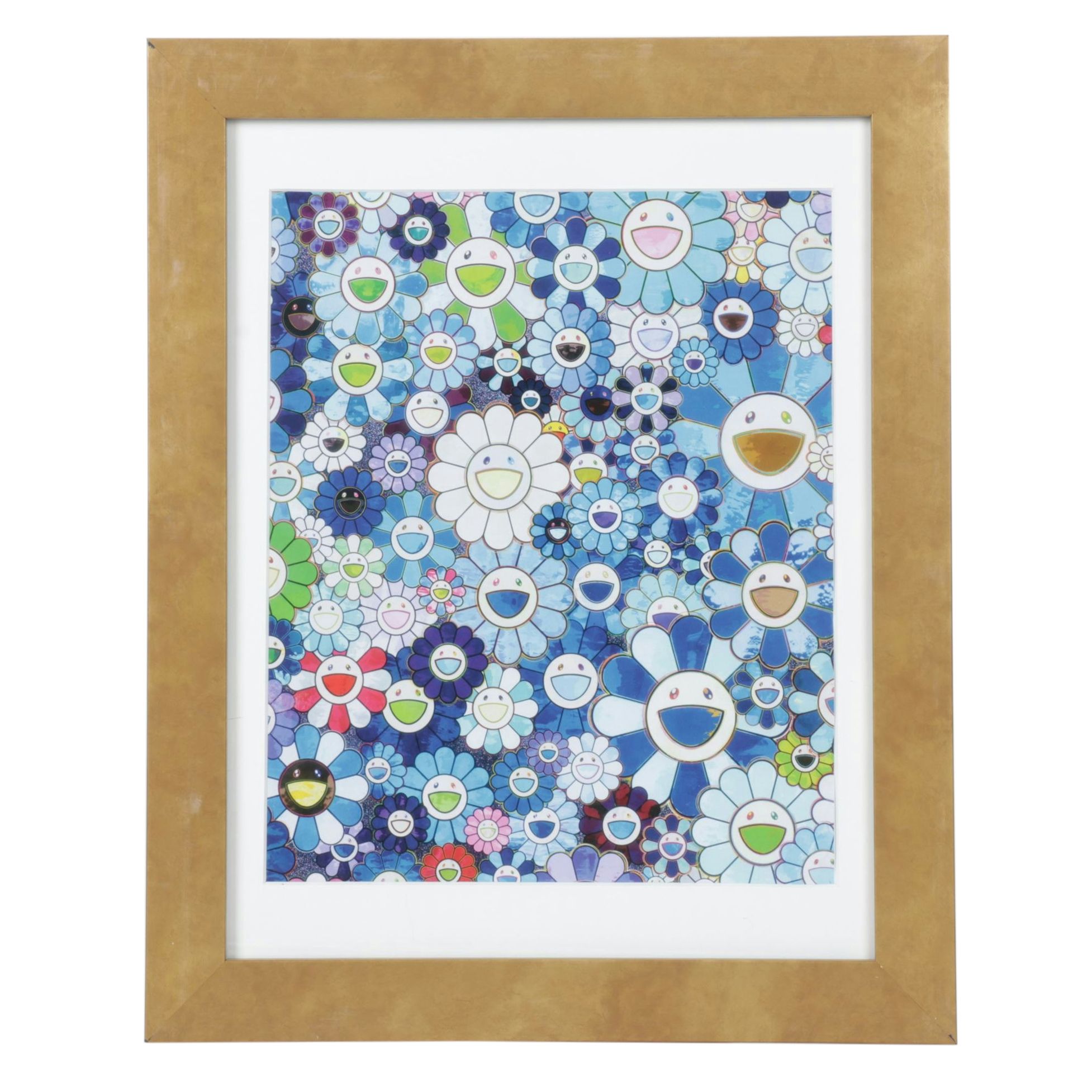 Offset Lithograph After Takashi Murakami "Shangri-La Blue" (Detail), 2018