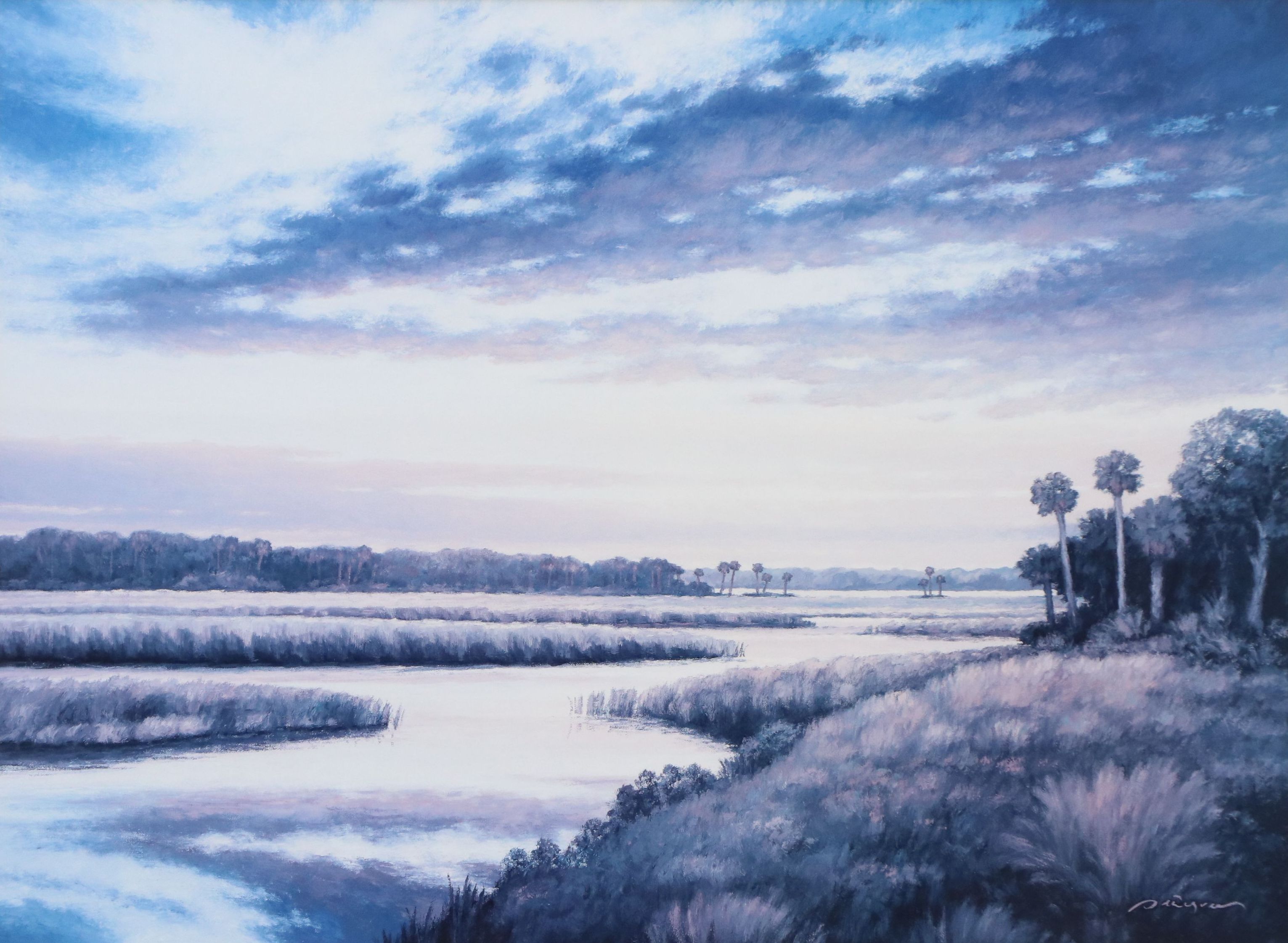 Marsh Landscape Offset Lithograph, 21st Century