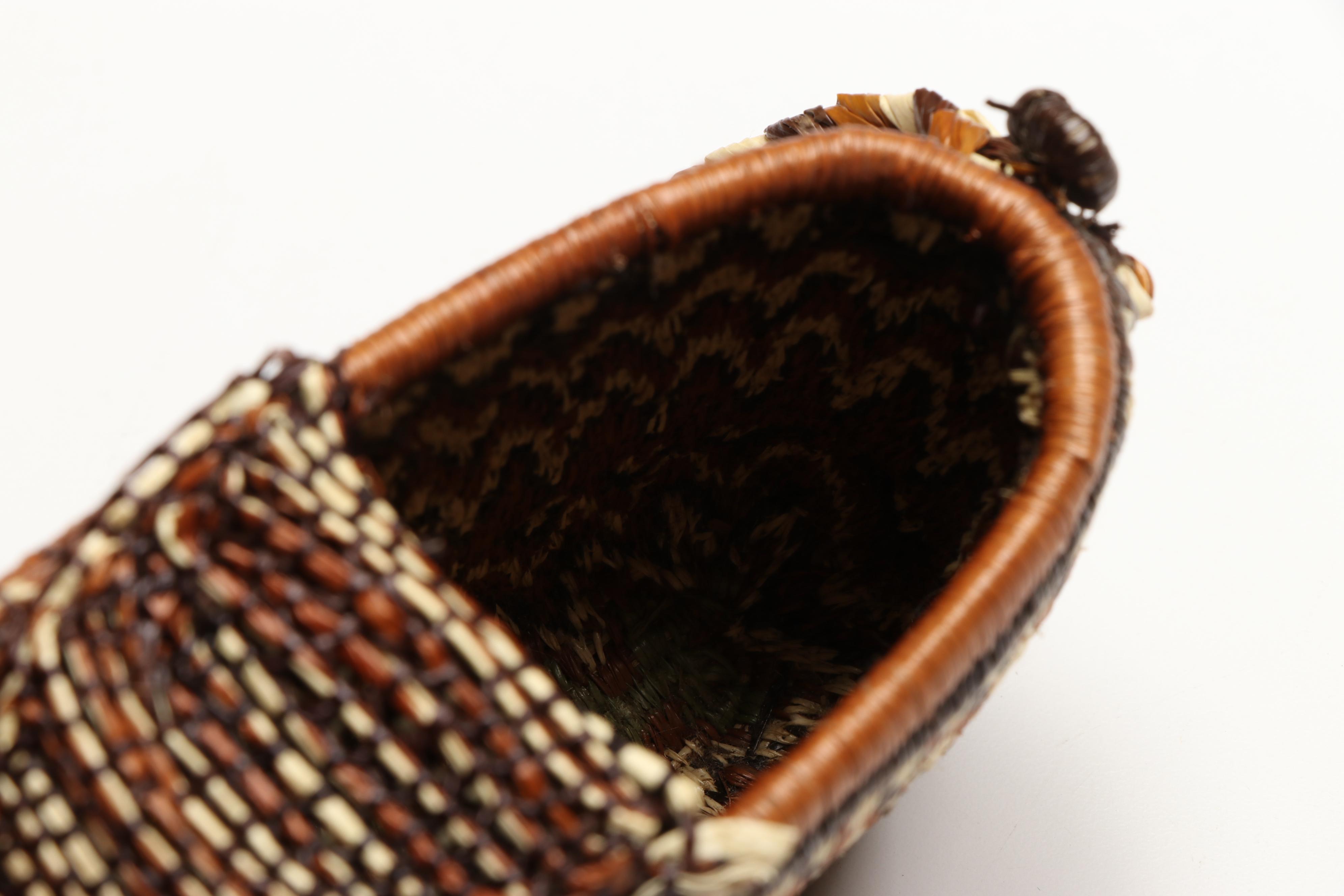 Panamanian Emberá-Wounaan Handwoven Chunga and Nahuala Palm Fiber Baskets