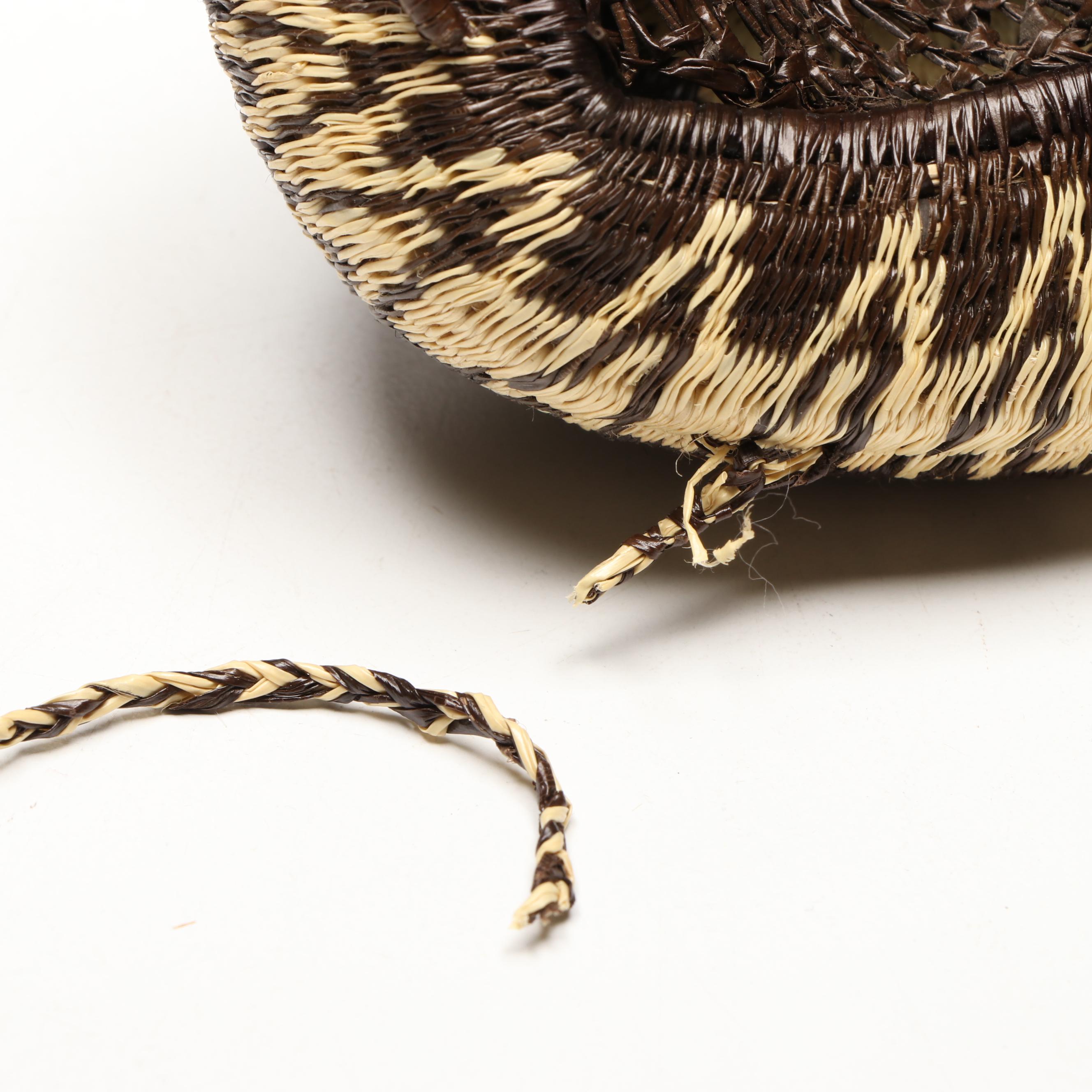 Panamanian Emberá-Wounaan Handwoven Chunga and Nahuala Palm Fiber Baskets