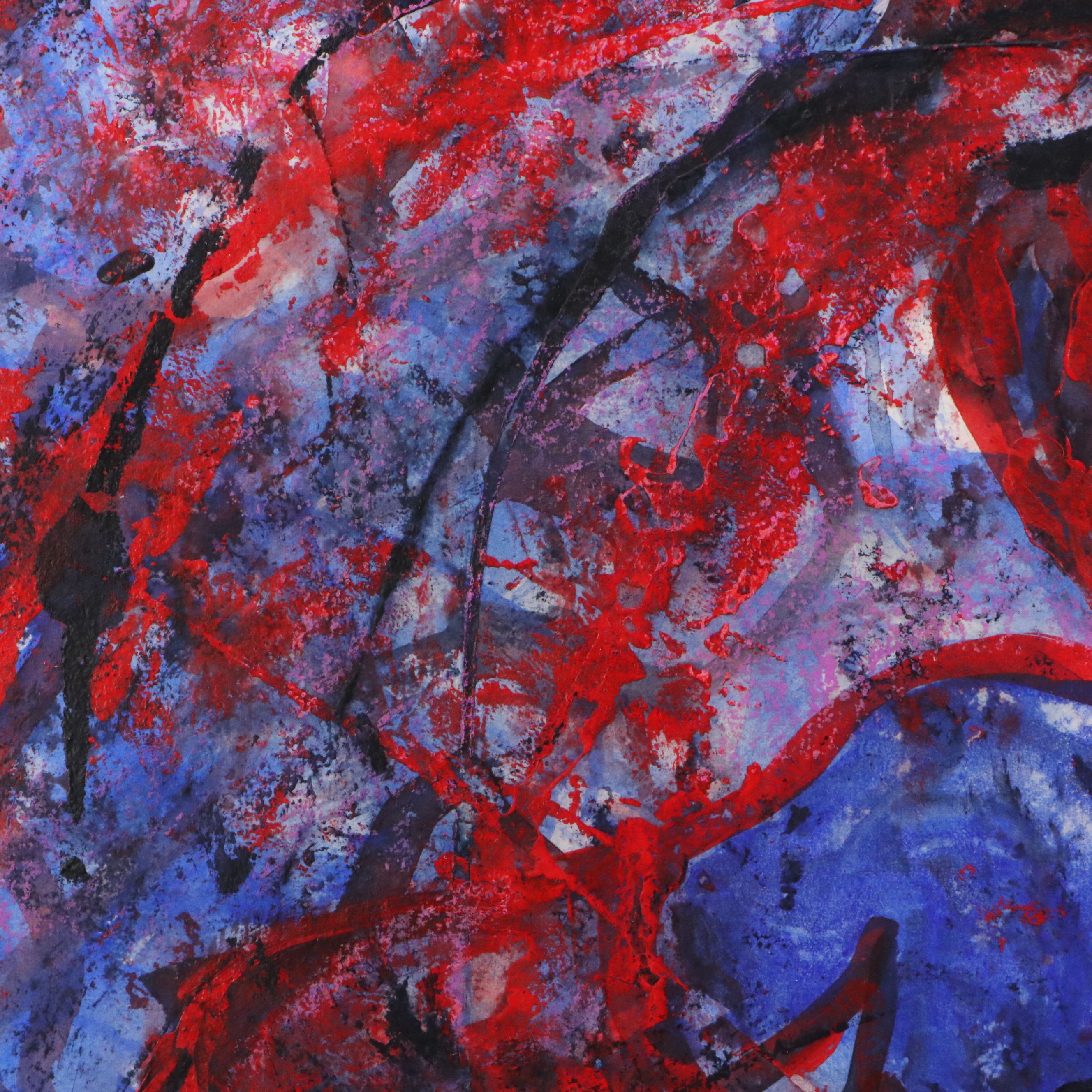 Lois Walker Acrylic Painting "Blue Model, Red Aura, & Payne Gray," 2000