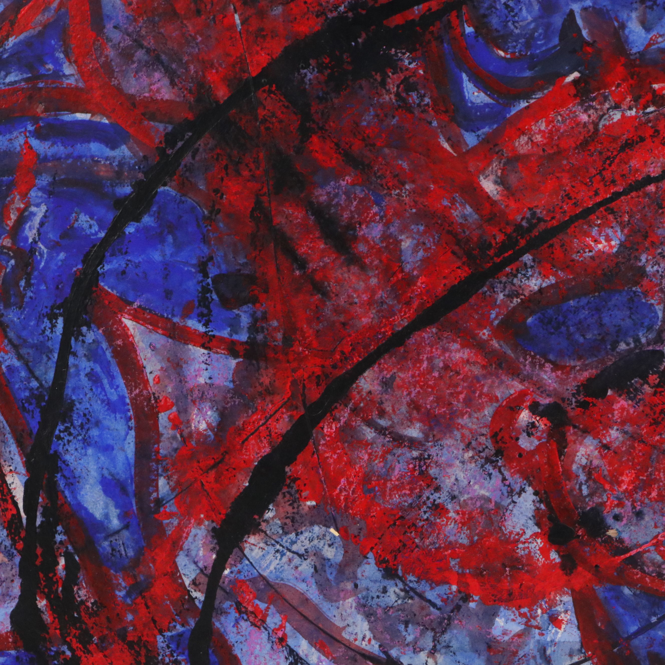 Lois Walker Acrylic Painting "Blue Model, Red Aura, & Payne Gray," 2000