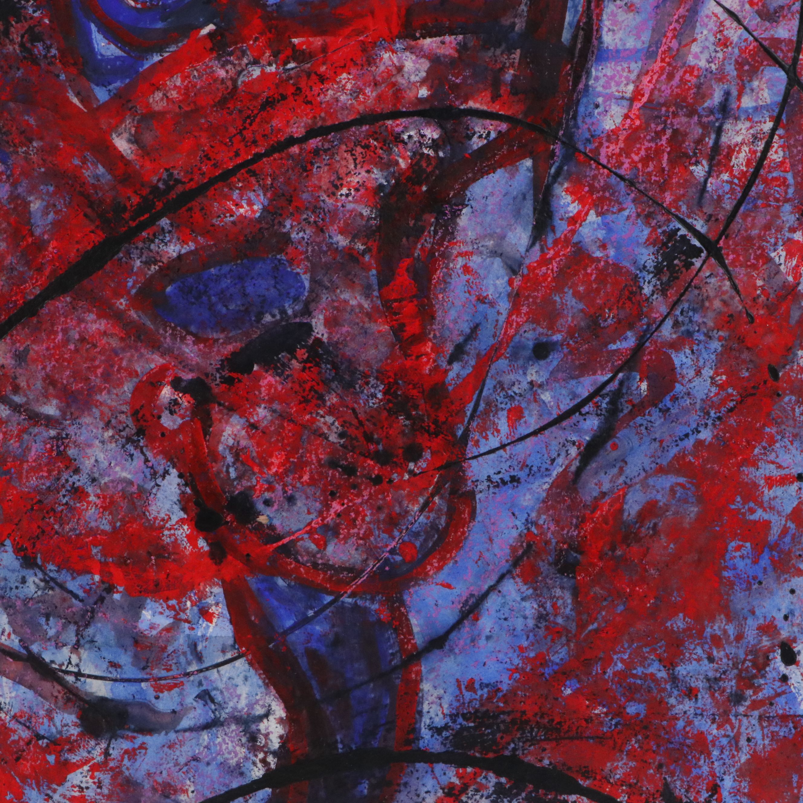Lois Walker Acrylic Painting "Blue Model, Red Aura, & Payne Gray," 2000