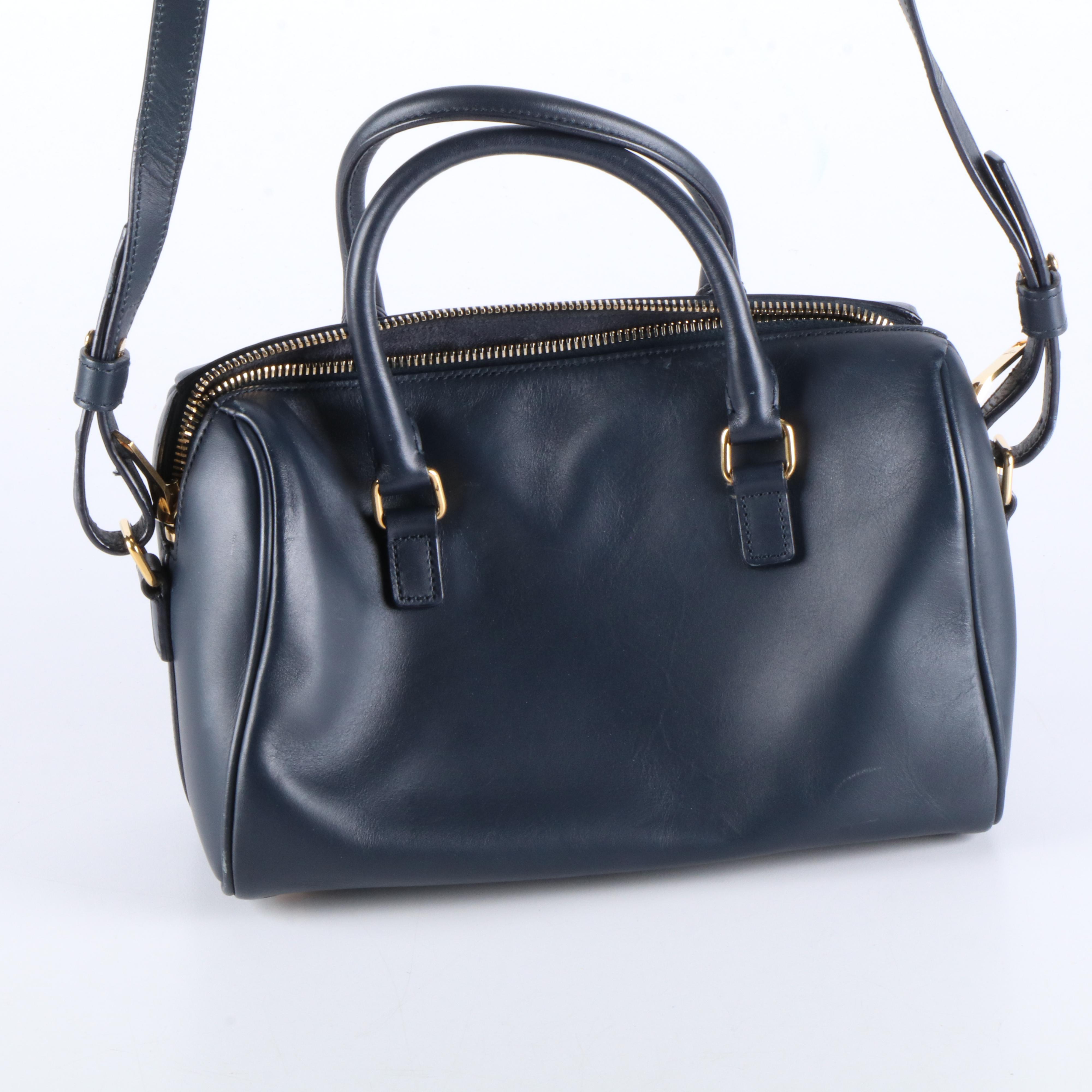 Saint Laurent Leather Classic Baby Duffel Handbag