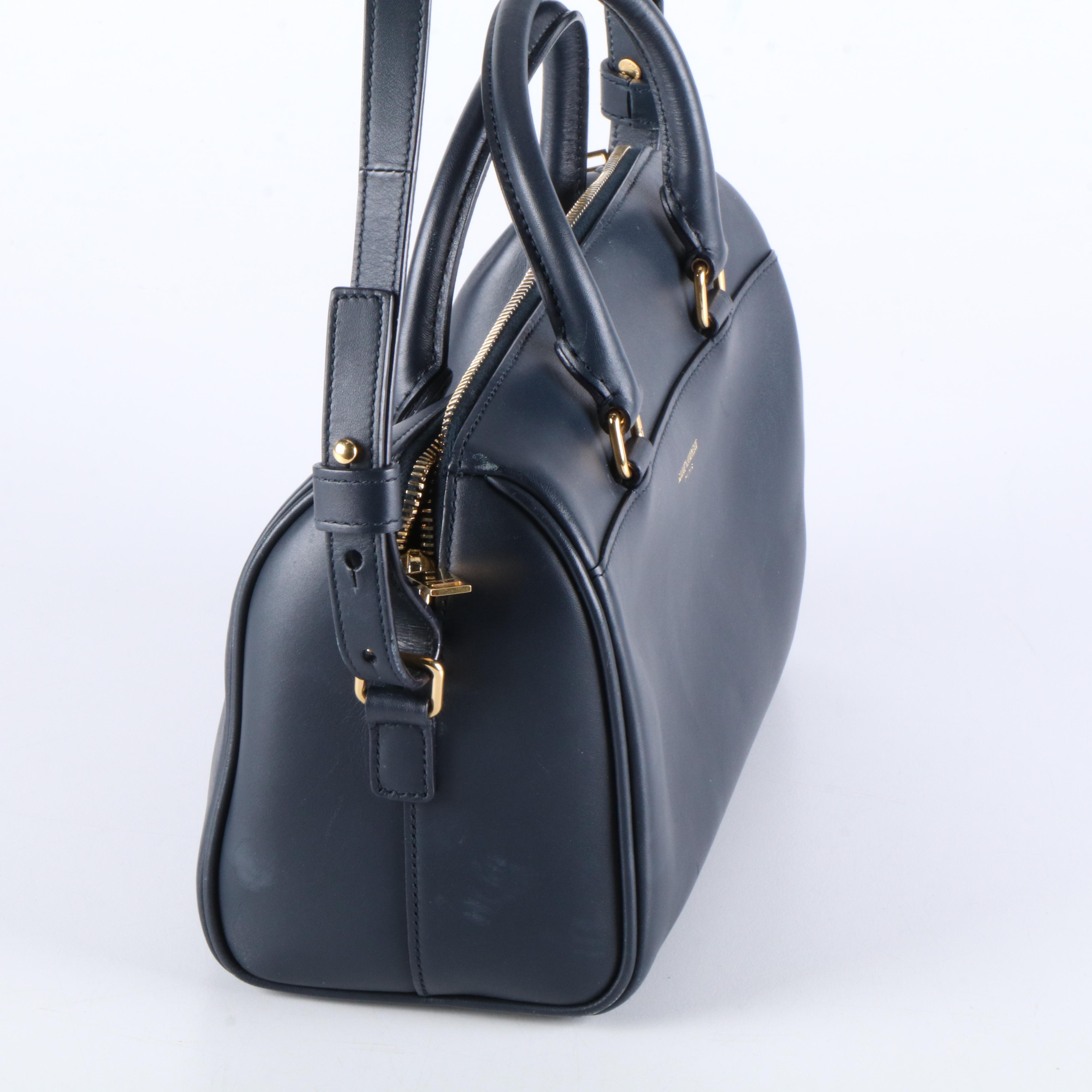 Saint Laurent Leather Classic Baby Duffel Handbag