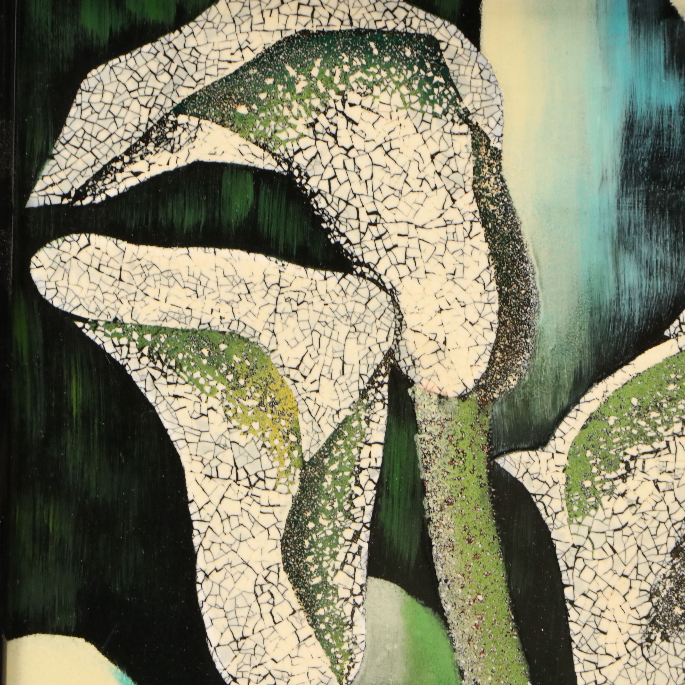 Art Deco Eggshell Lacquer Plaque After Tamara de Lempicka's "Calla Lillies"