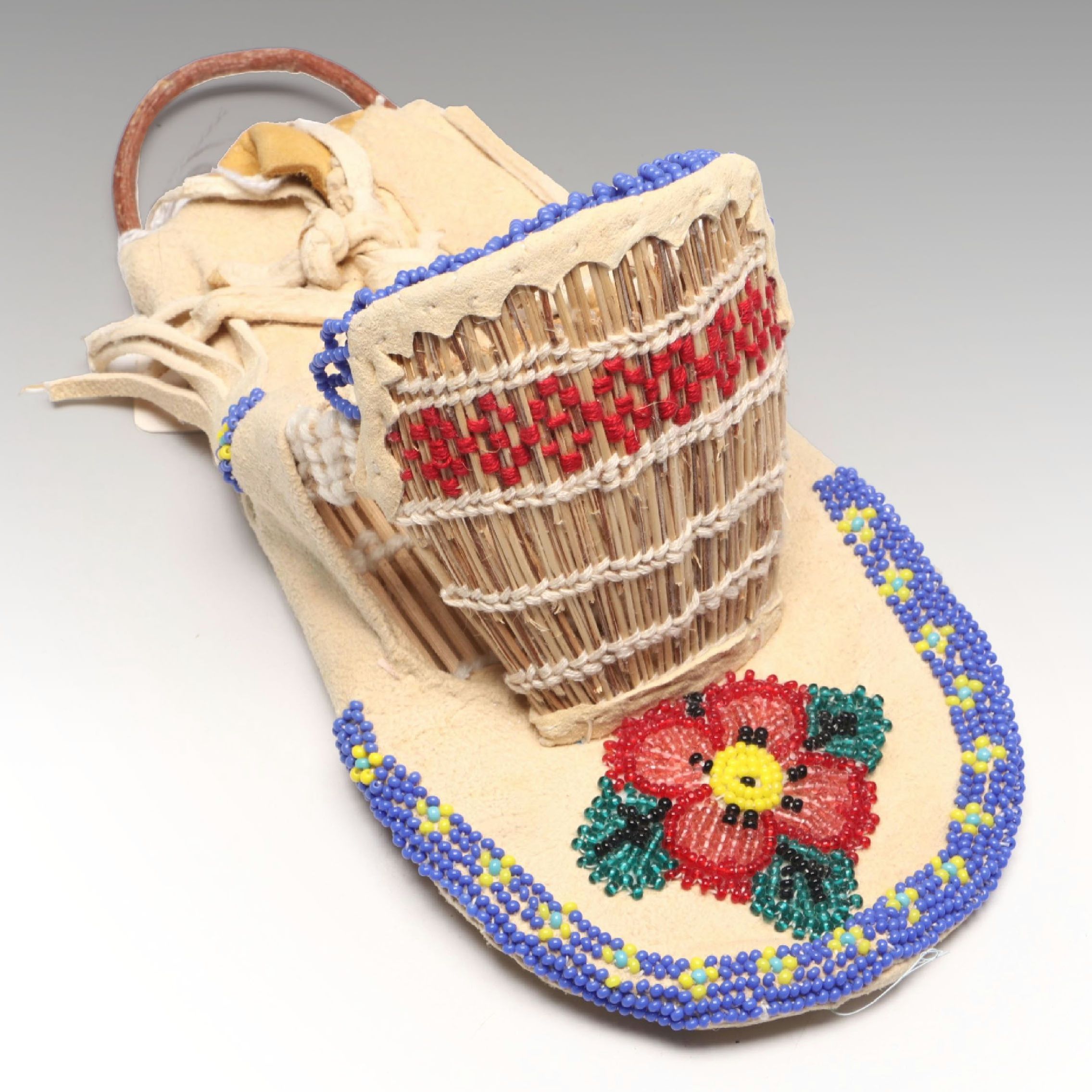 Elmira Copeland Klamath and Modoc Beaded Toy Cradle Board