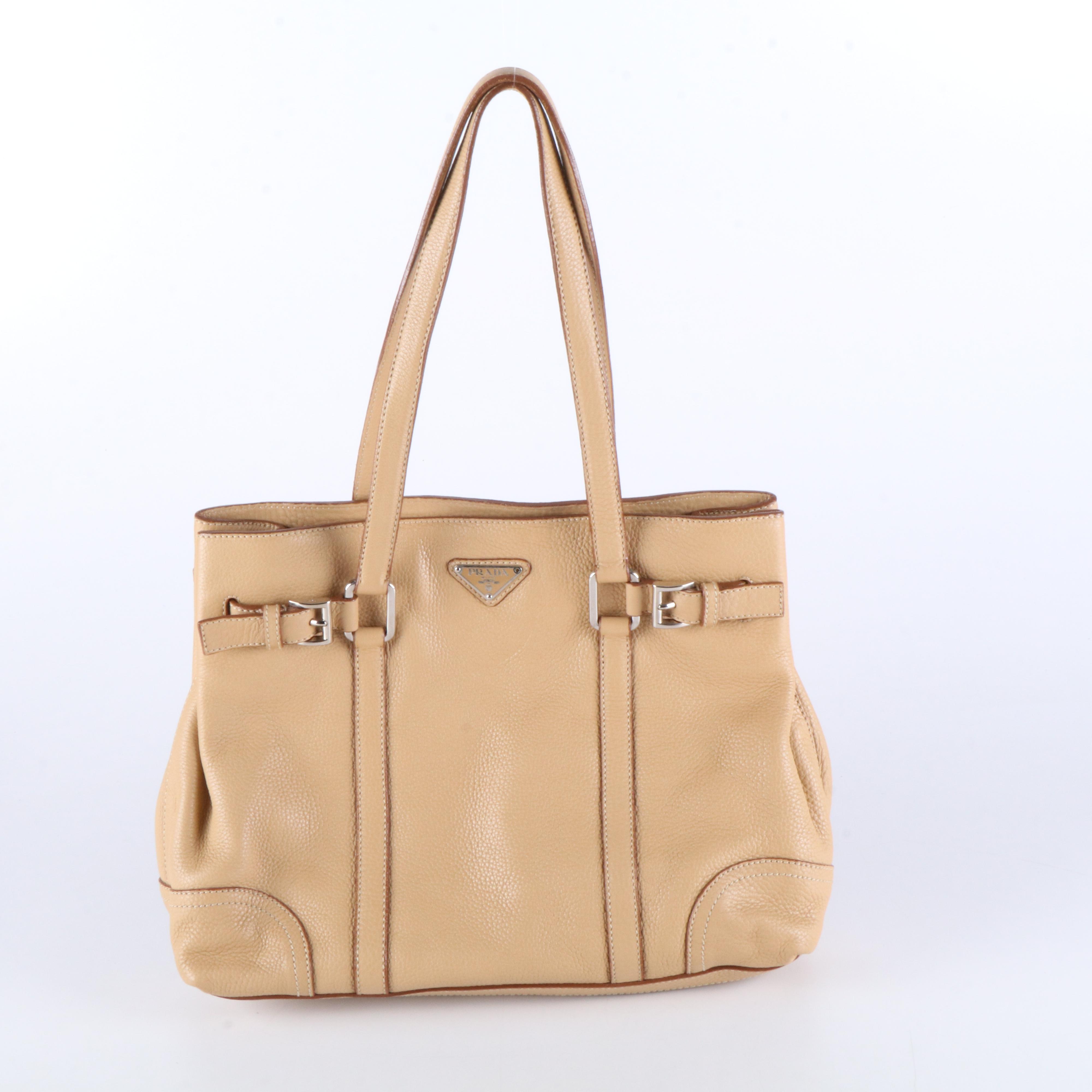 Prada Leather Vitello Daino Tote Bag