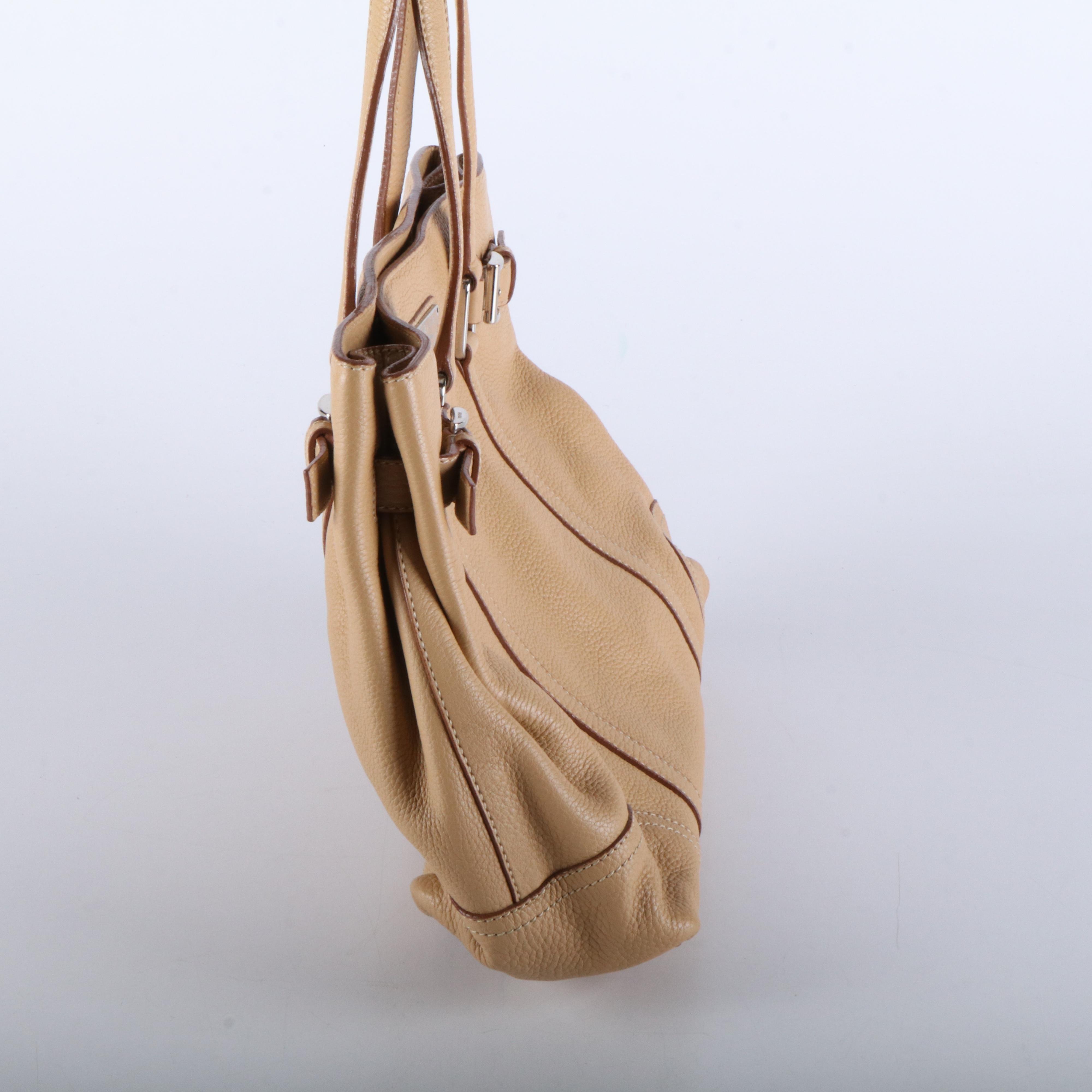 Prada Leather Vitello Daino Tote Bag