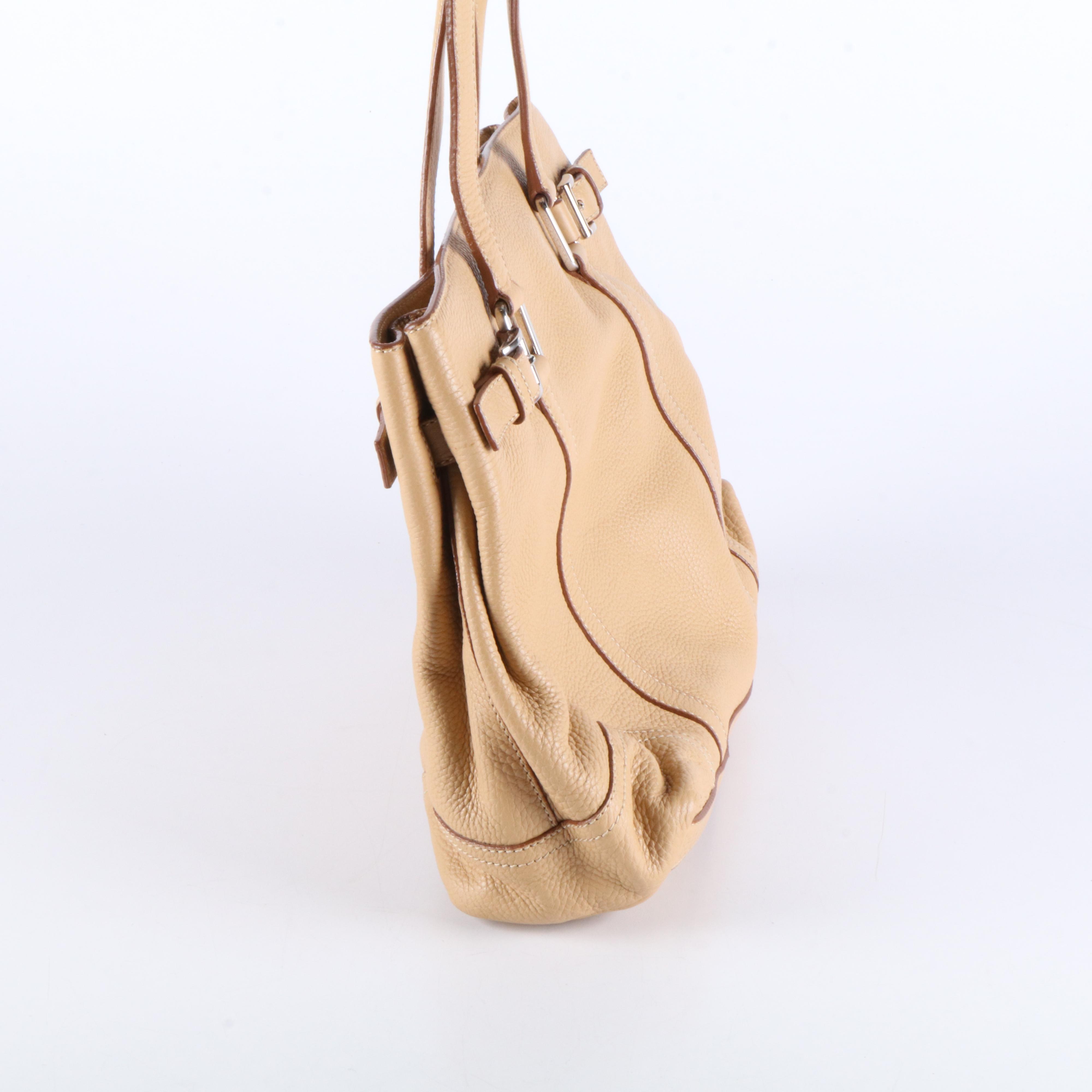 Prada Leather Vitello Daino Tote Bag