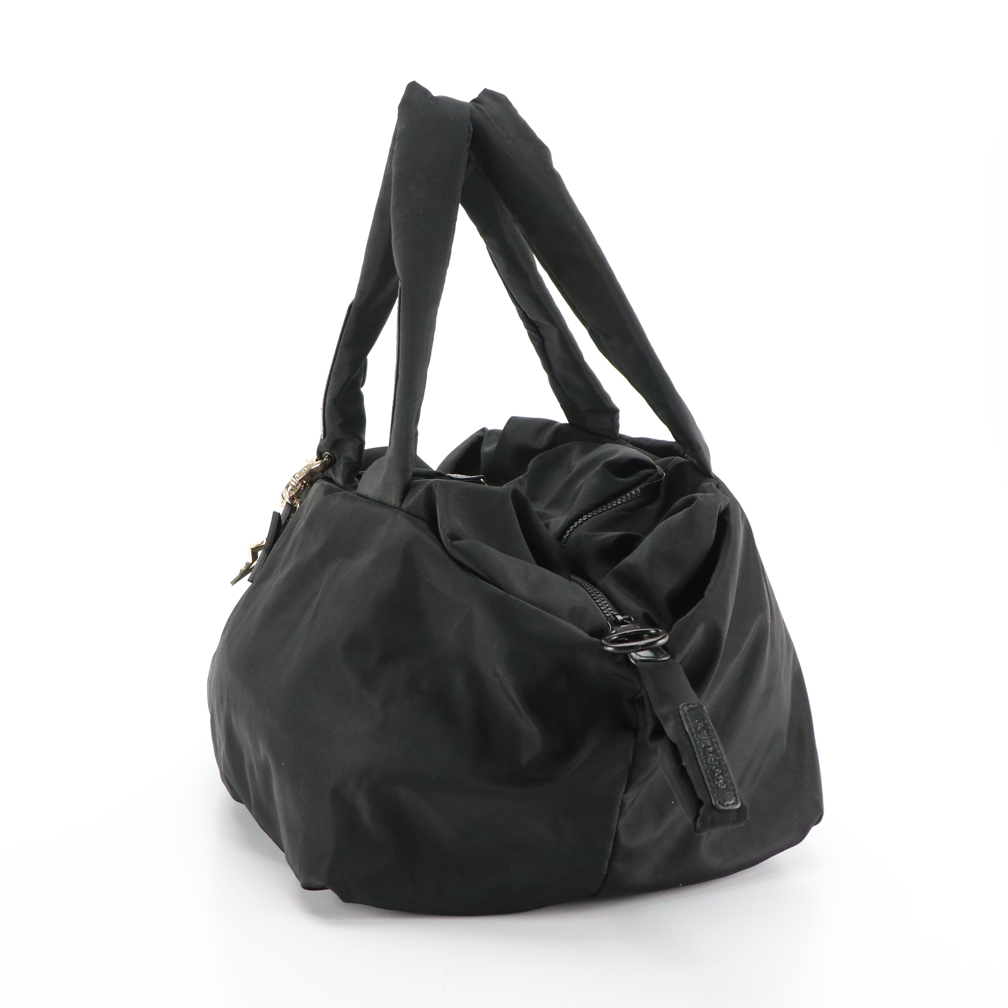 See by Chloé Joy Rider Slouchy Zip Tote in Black Nylon and Leather Trim